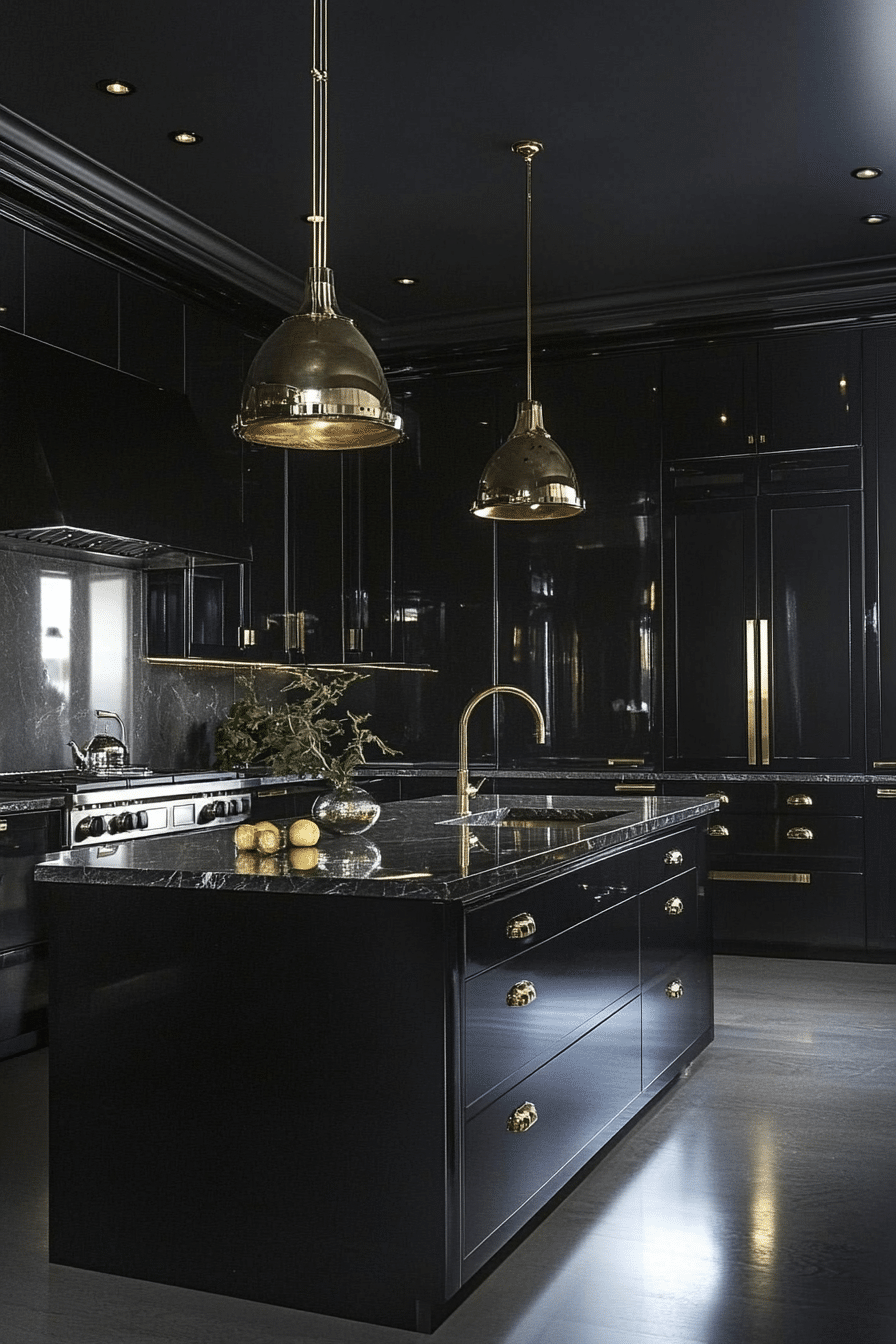 7. Moody Onyx Luxe (Black And Gray Kitchen Ideas) - Black And Gray Kitchen Ideas