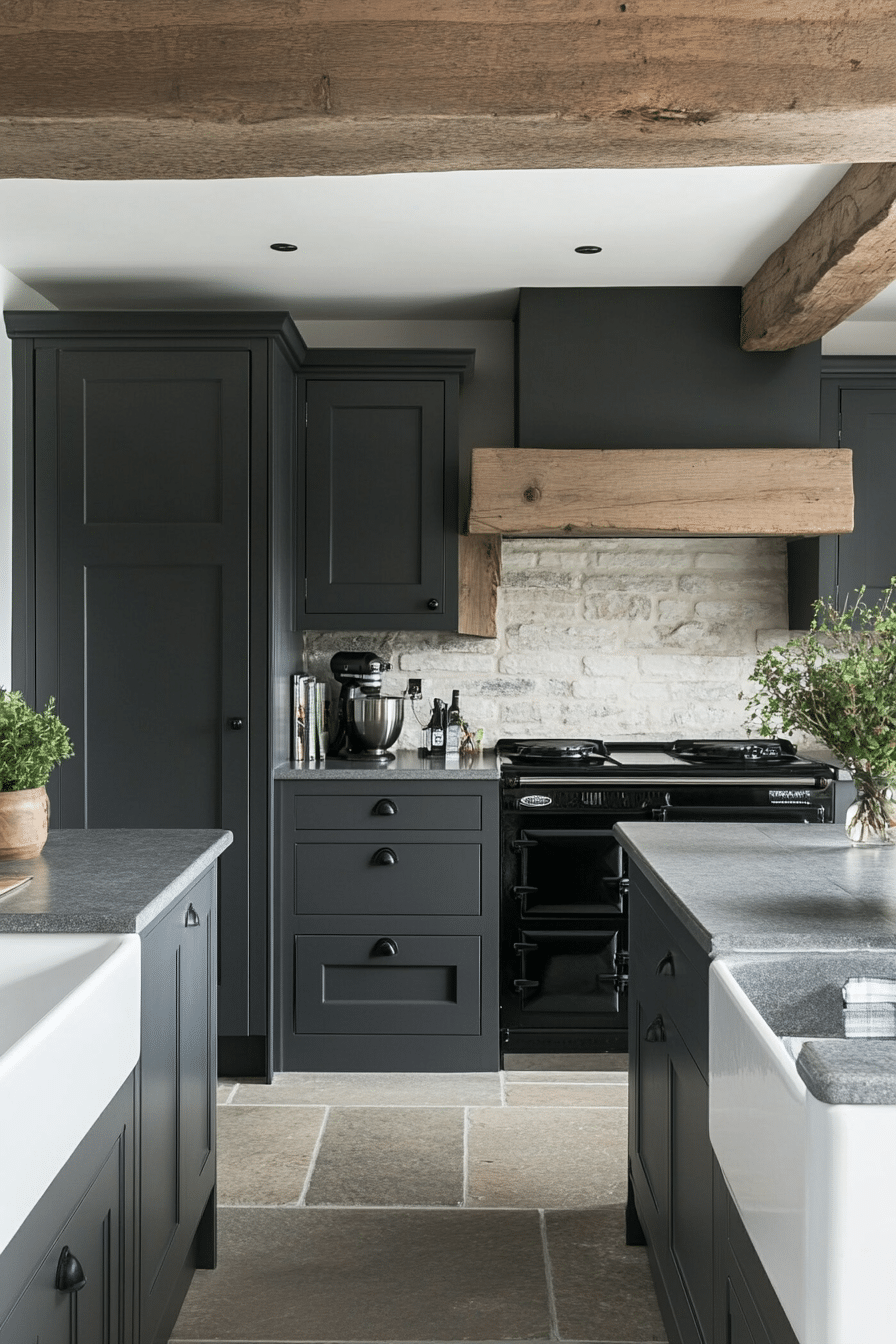13. Mountain Mist Retreat (Black And Gray Kitchen Ideas) - Black And Gray Kitchen Ideas