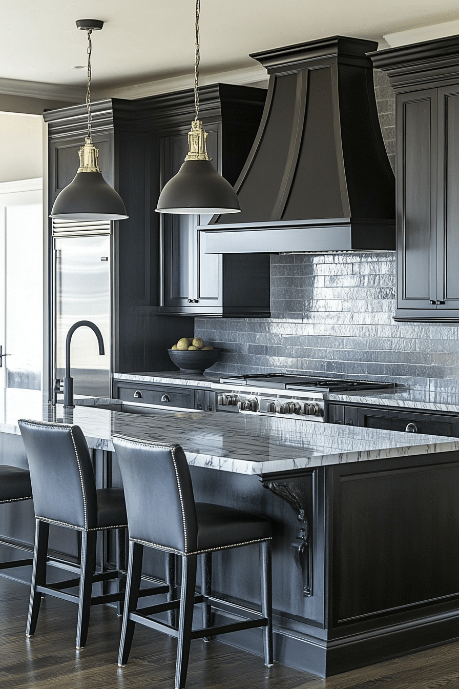 14. Bold Monochrome Fusion (Black And Gray Kitchen Ideas) - Black And Gray Kitchen Ideas