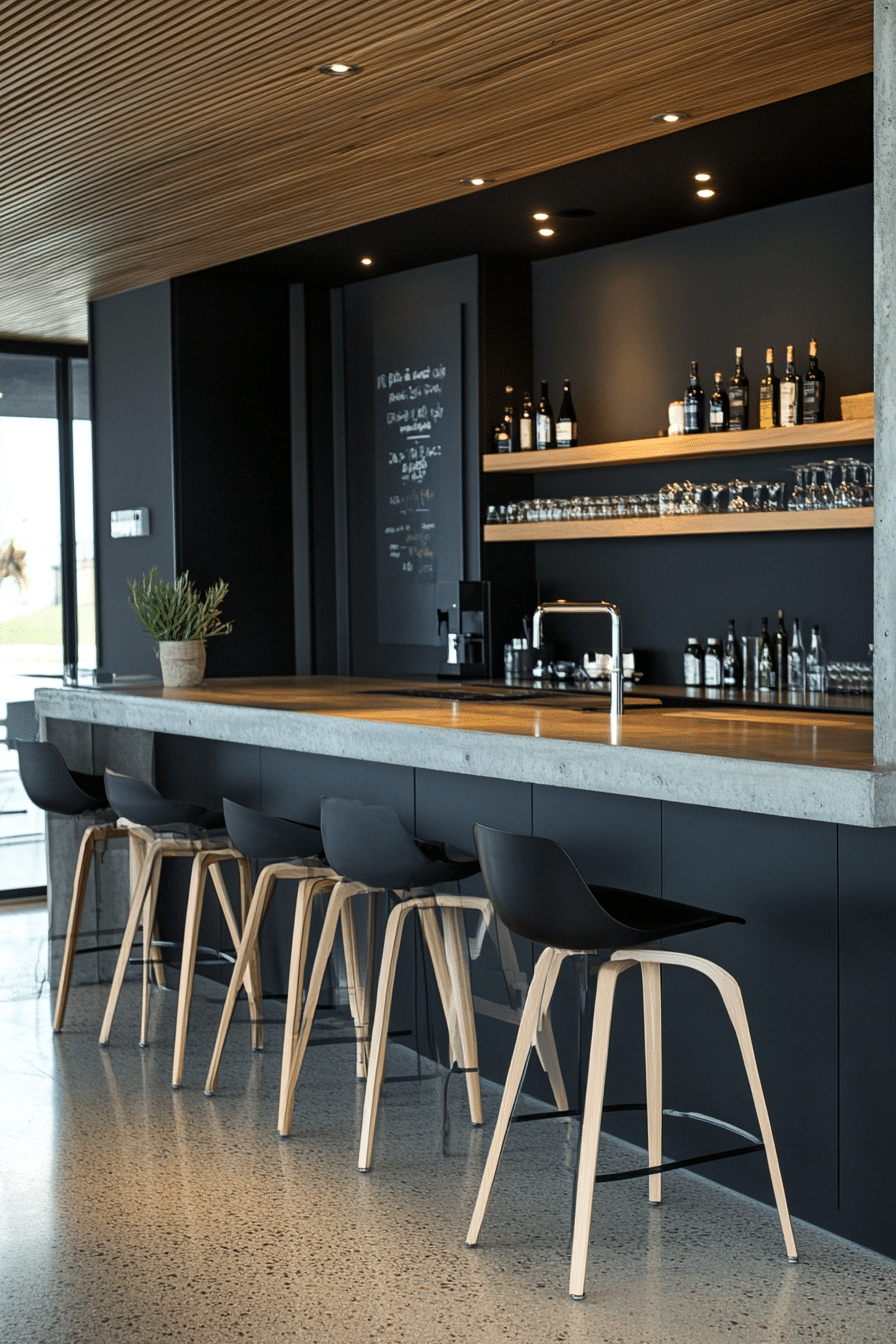 18. Shadowed Concrete Style (Black And Gray Kitchen Ideas) - Black And Gray Kitchen Ideas