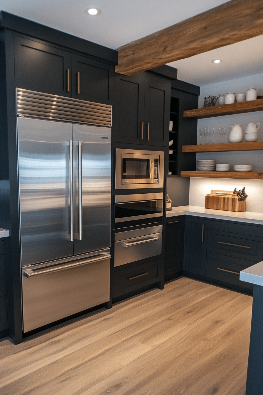 22. Obsidian and Oak Blend (Black And Gray Kitchen Ideas) - Black And Gray Kitchen Ideas