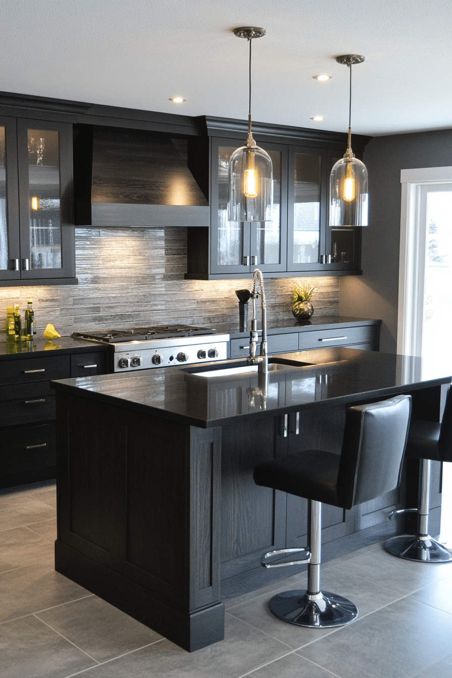 23. Textured Smoke Layers (Black And Gray Kitchen Ideas) - Black And Gray Kitchen Ideas
