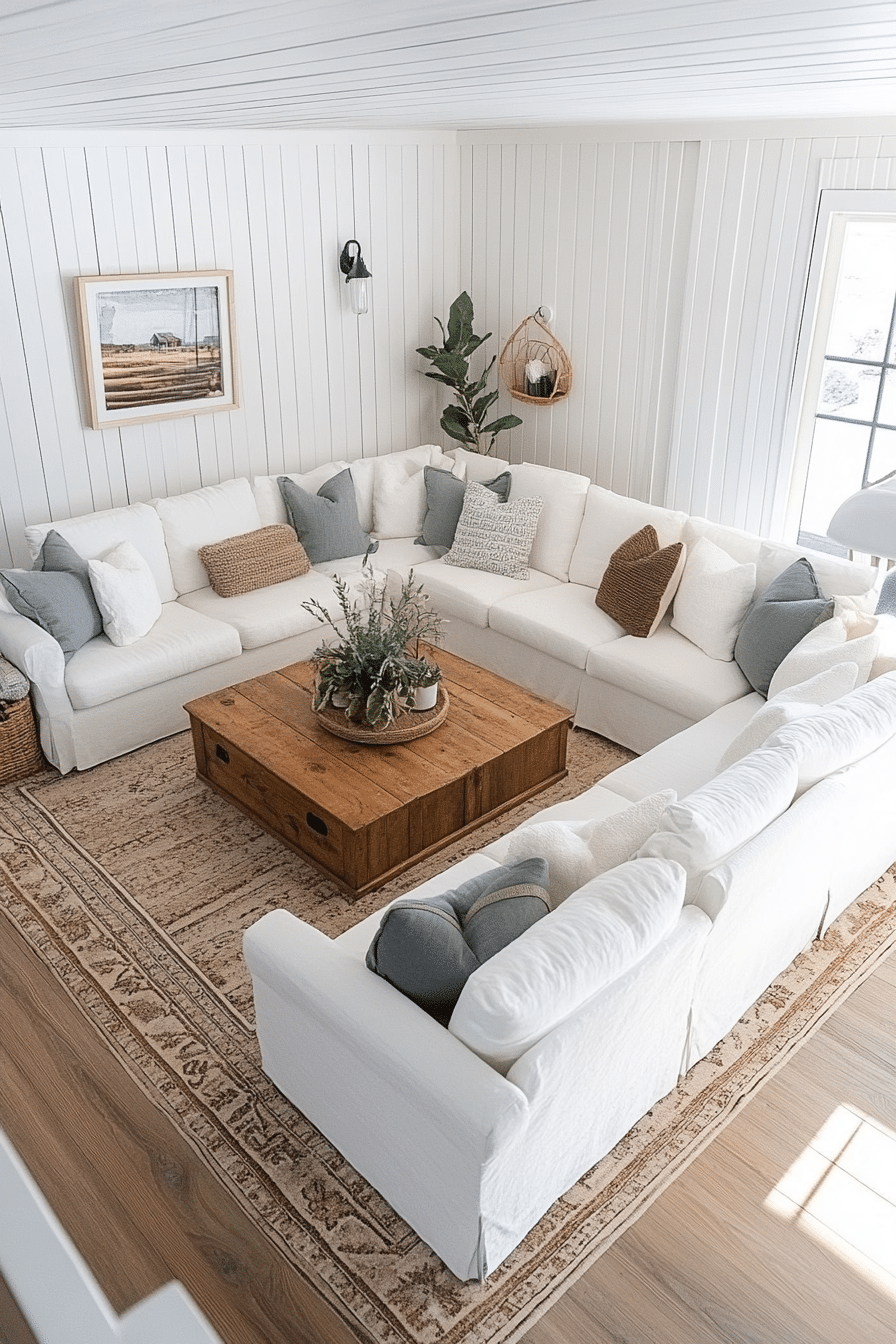 10. Modern Farmhouse Fusion (Open Living Room Ideas) - Open Living Room Ideas