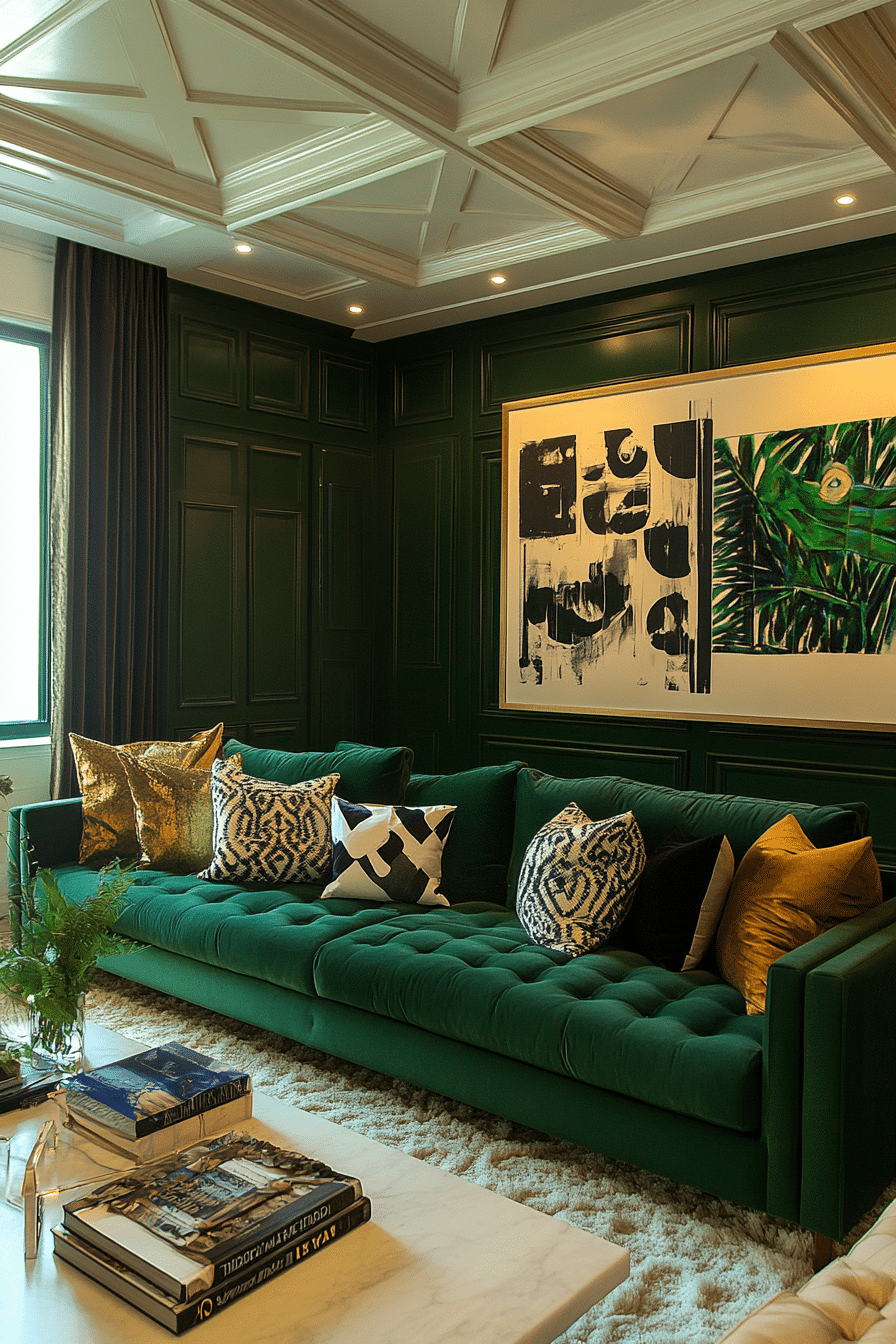 13. Bold Art Deco Revival (Open Living Room Ideas) - Open Living Room Ideas