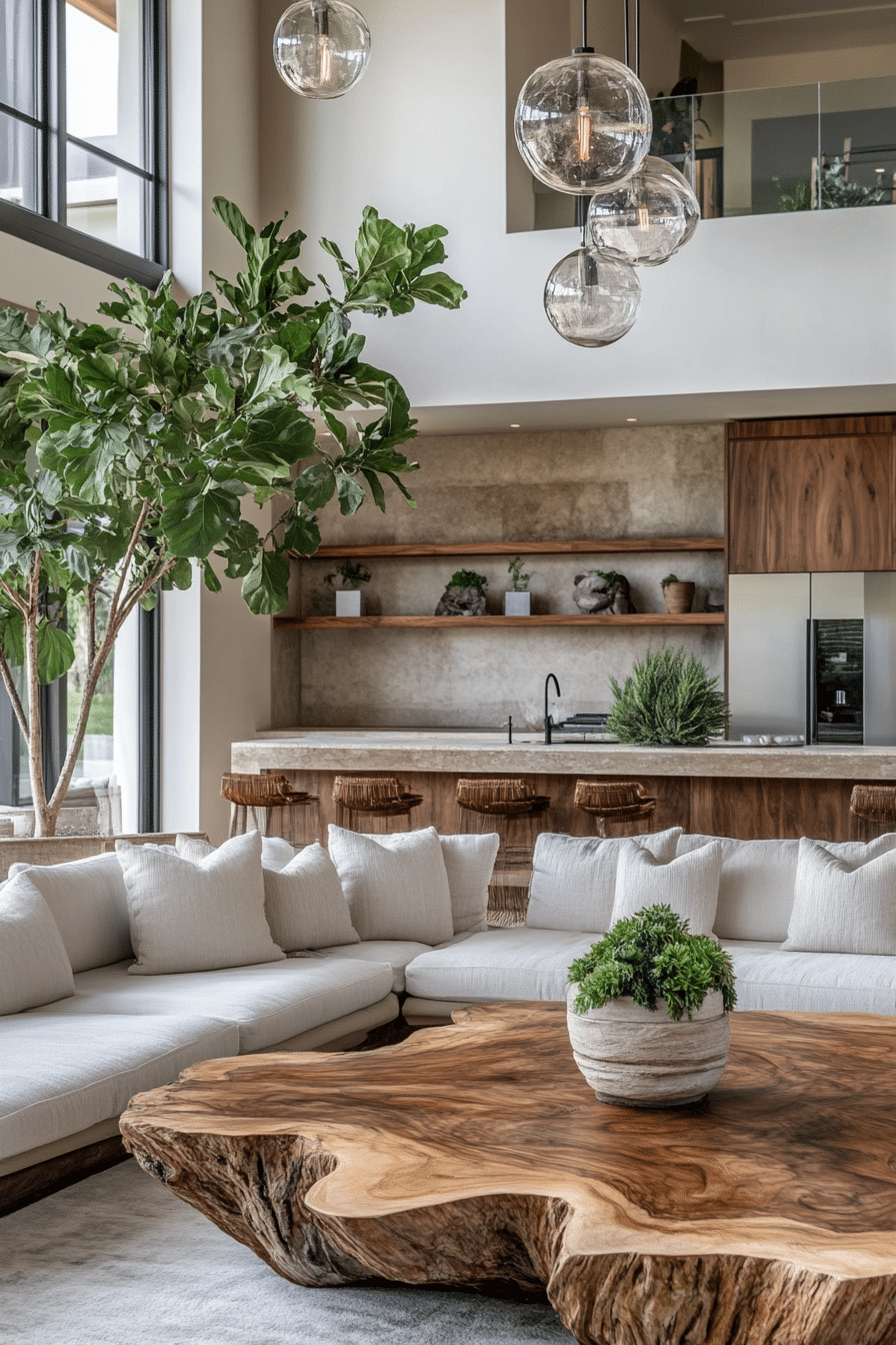 14. Nature-Inspired Open Living (Open Living Room Ideas) - Open Living Room Ideas