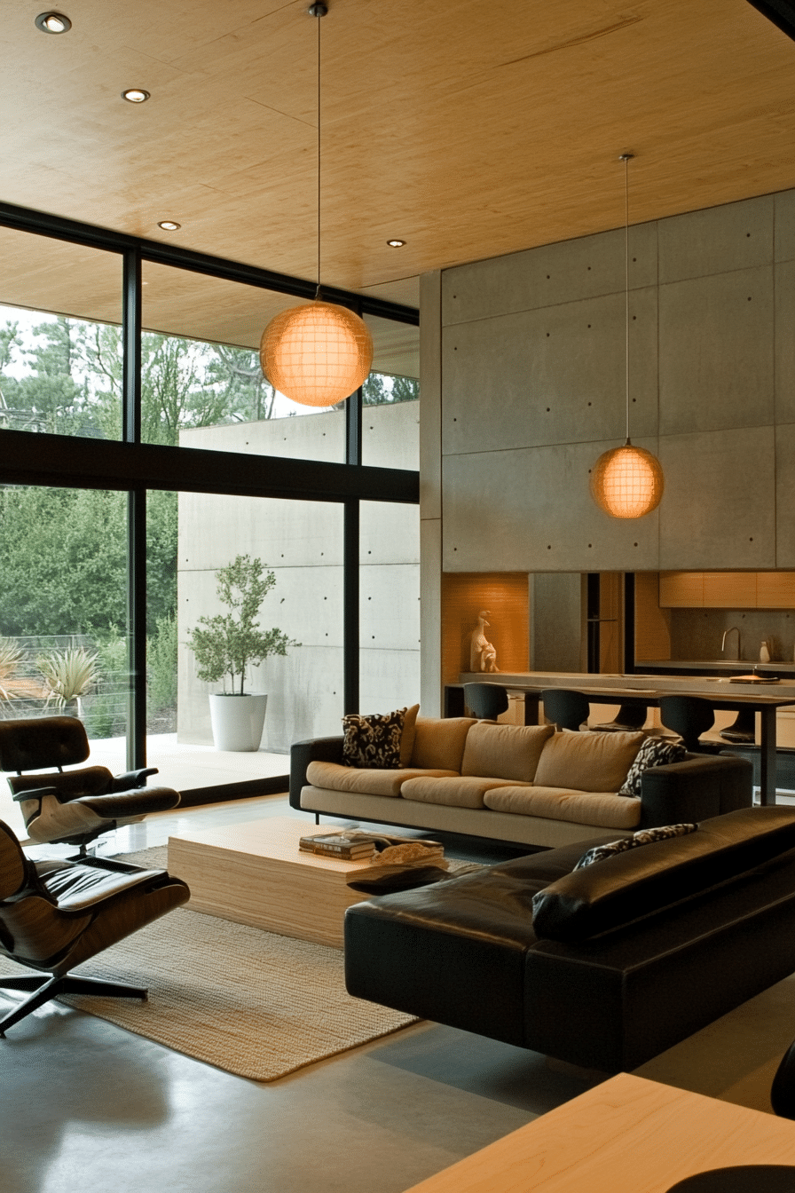 21. Monochrome Modernity (Open Living Room Ideas) - Open Living Room Ideas