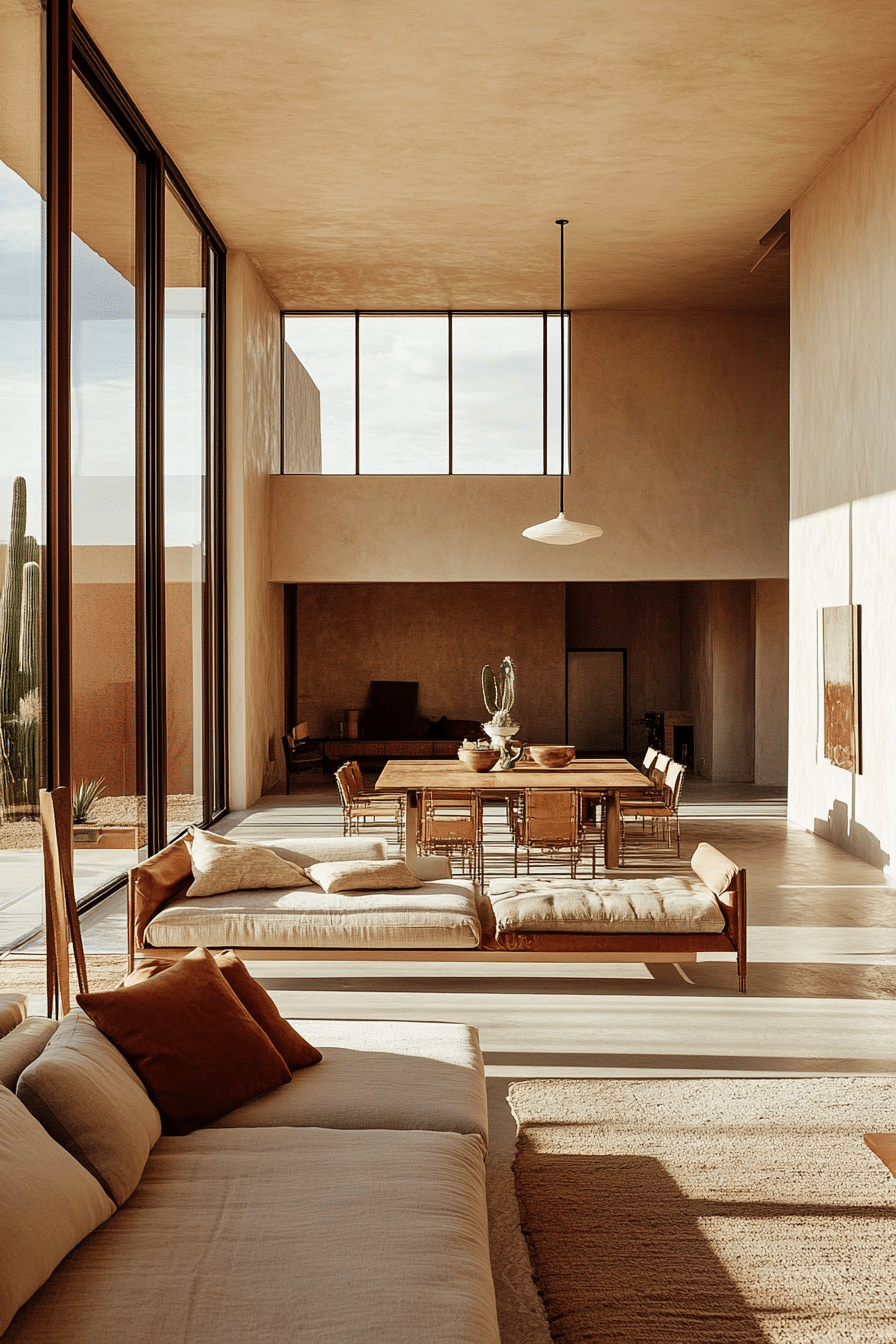 24. Modern Desert Style (Open Living Room Ideas) - Open Living Room Ideas