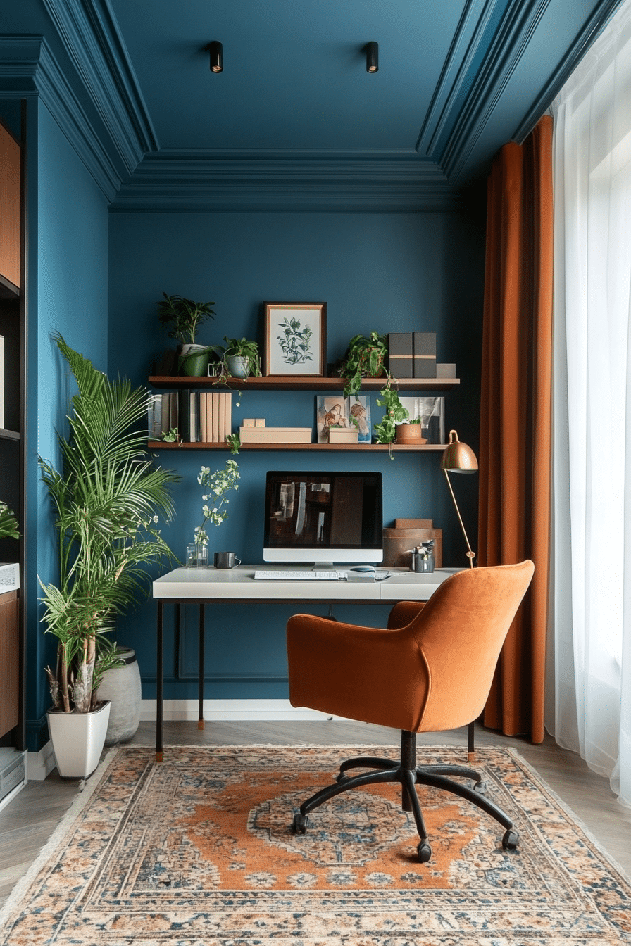 7. Color-Blocked Workspace (Office Room Ideas) - Office Room Ideas