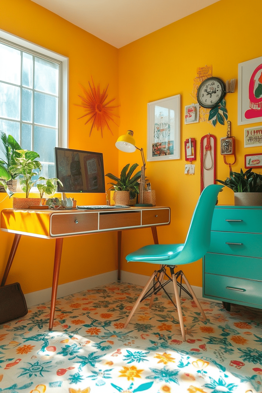 22. Retro Pop Office (Office Room Ideas) - Office Room Ideas