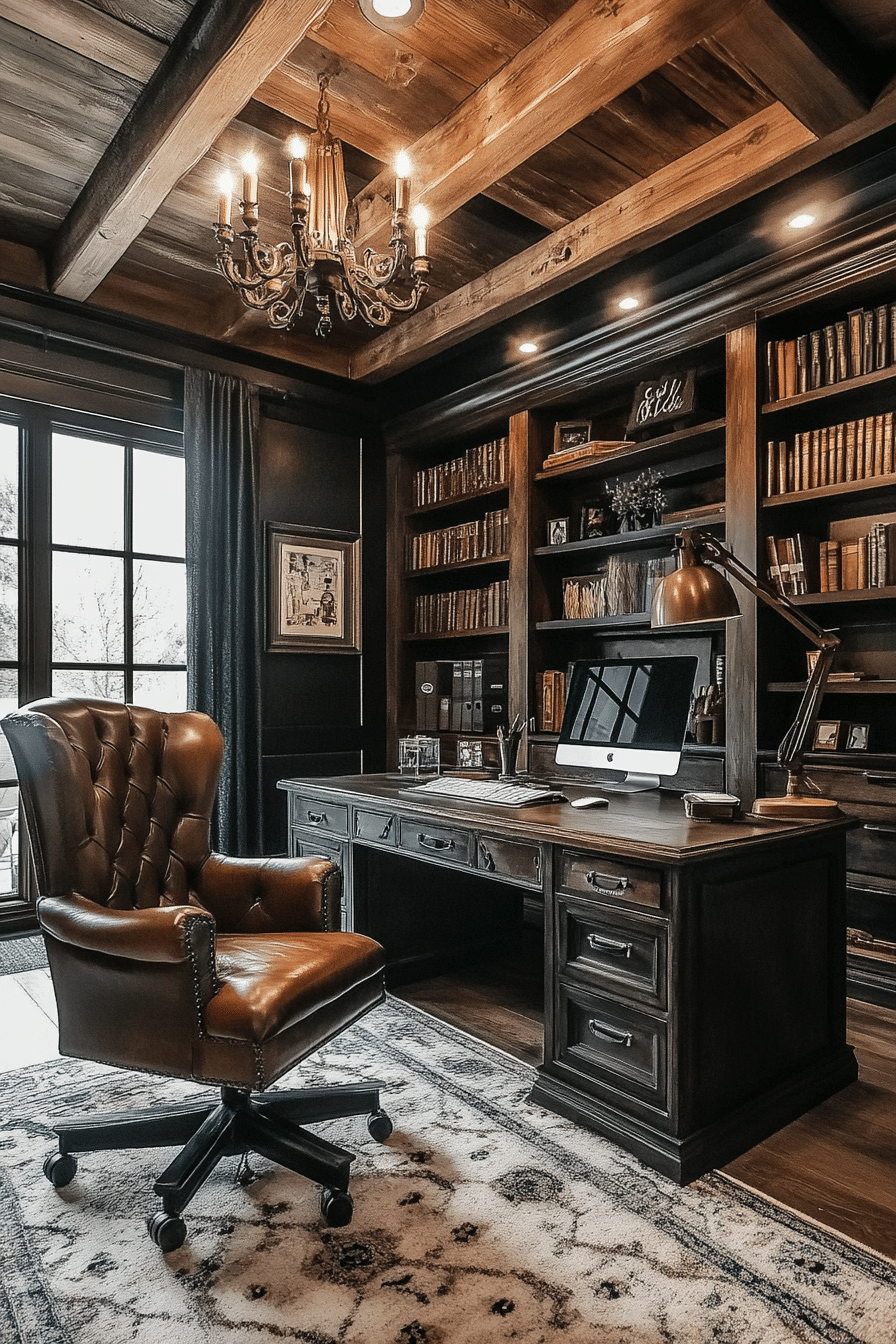 27. Rustic Industrial Mix (Office Room Ideas) - Office Room Ideas