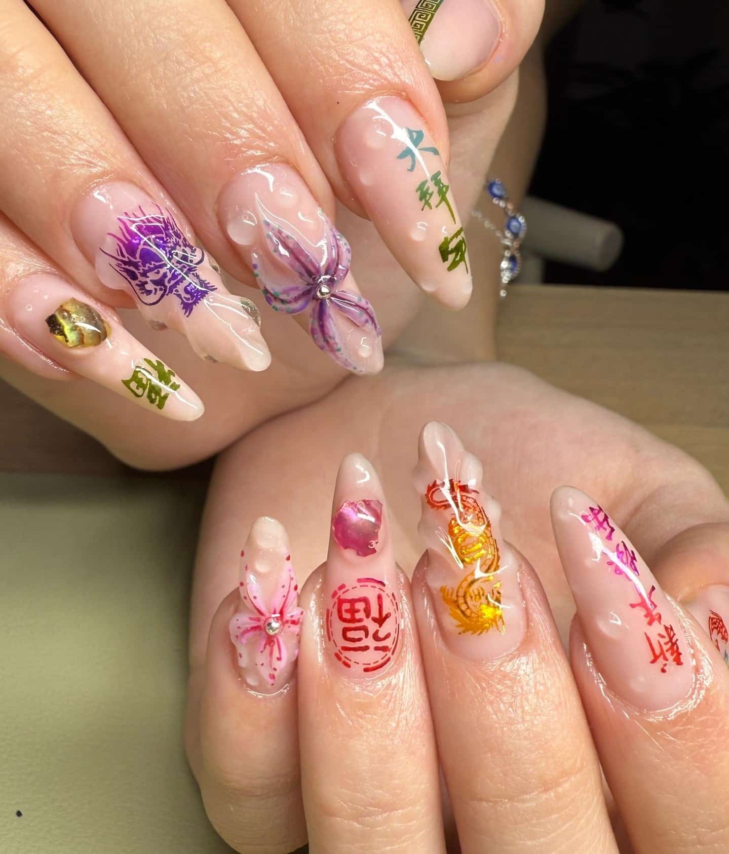 14. Eastern Motif Glow - insane nail ideas