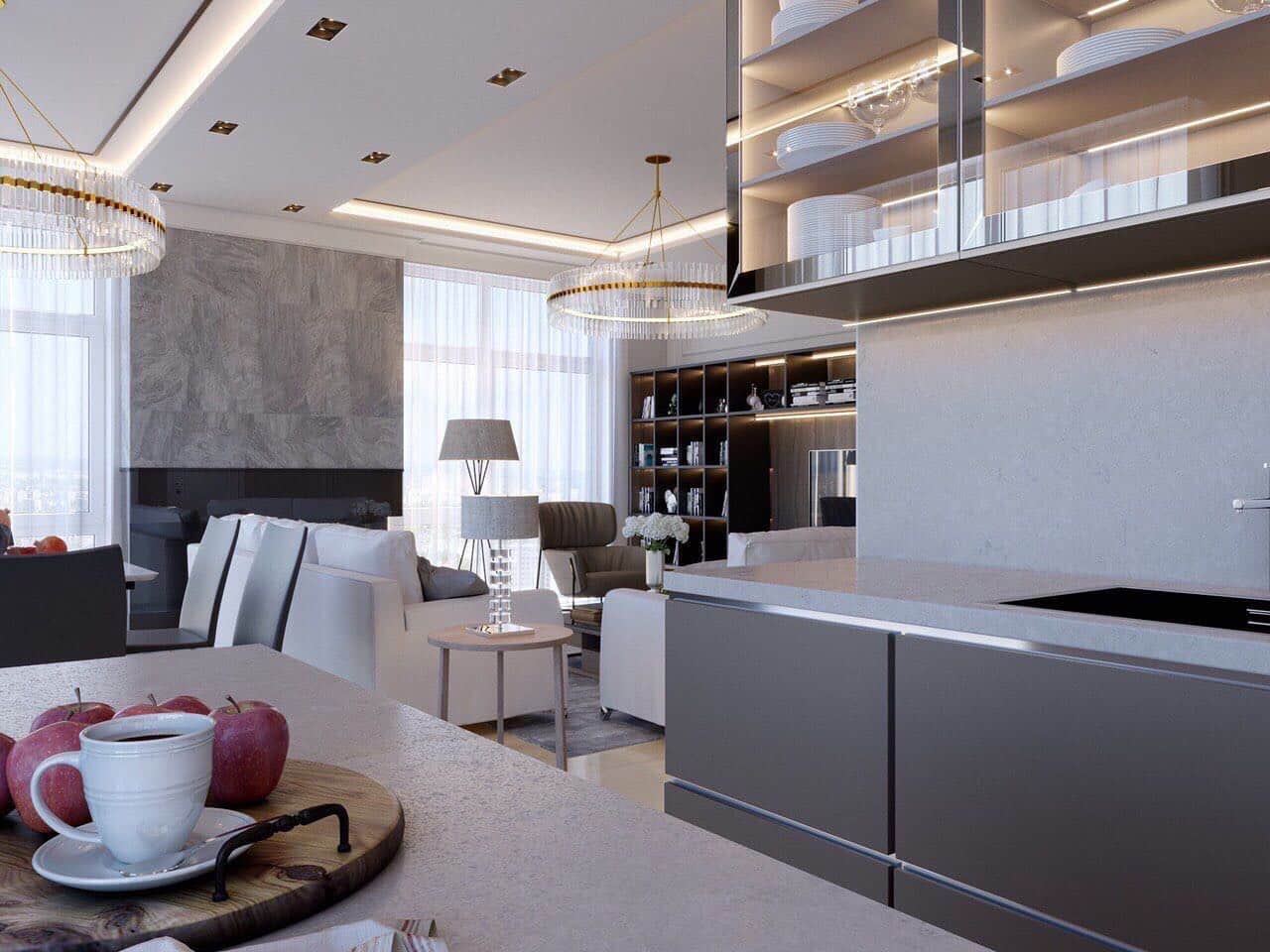 7. Contemporary Luxe Studio Kitchen - studio kitchen ideas