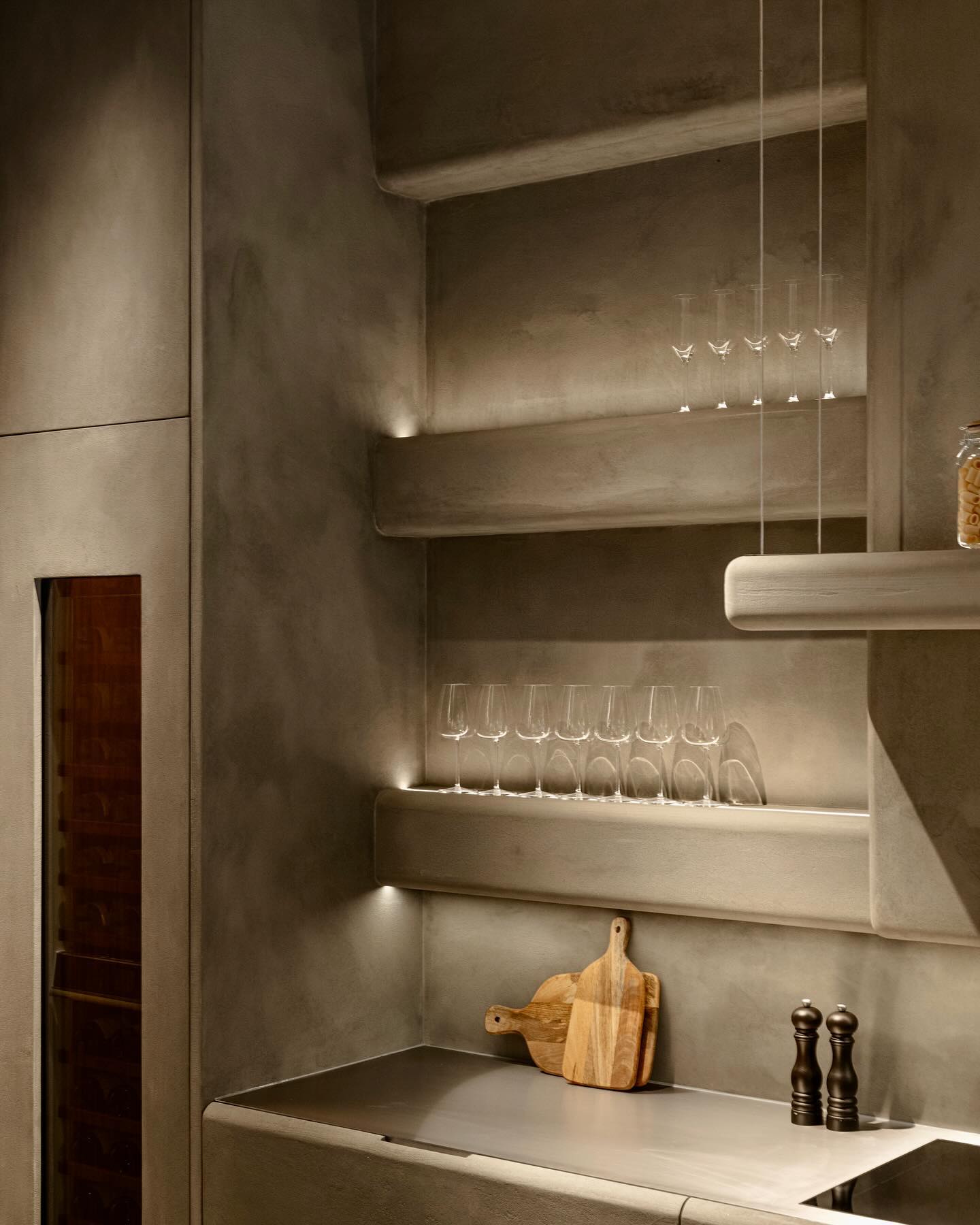 17. Sculpted Concrete Studio Kitchen - studio kitchen ideas