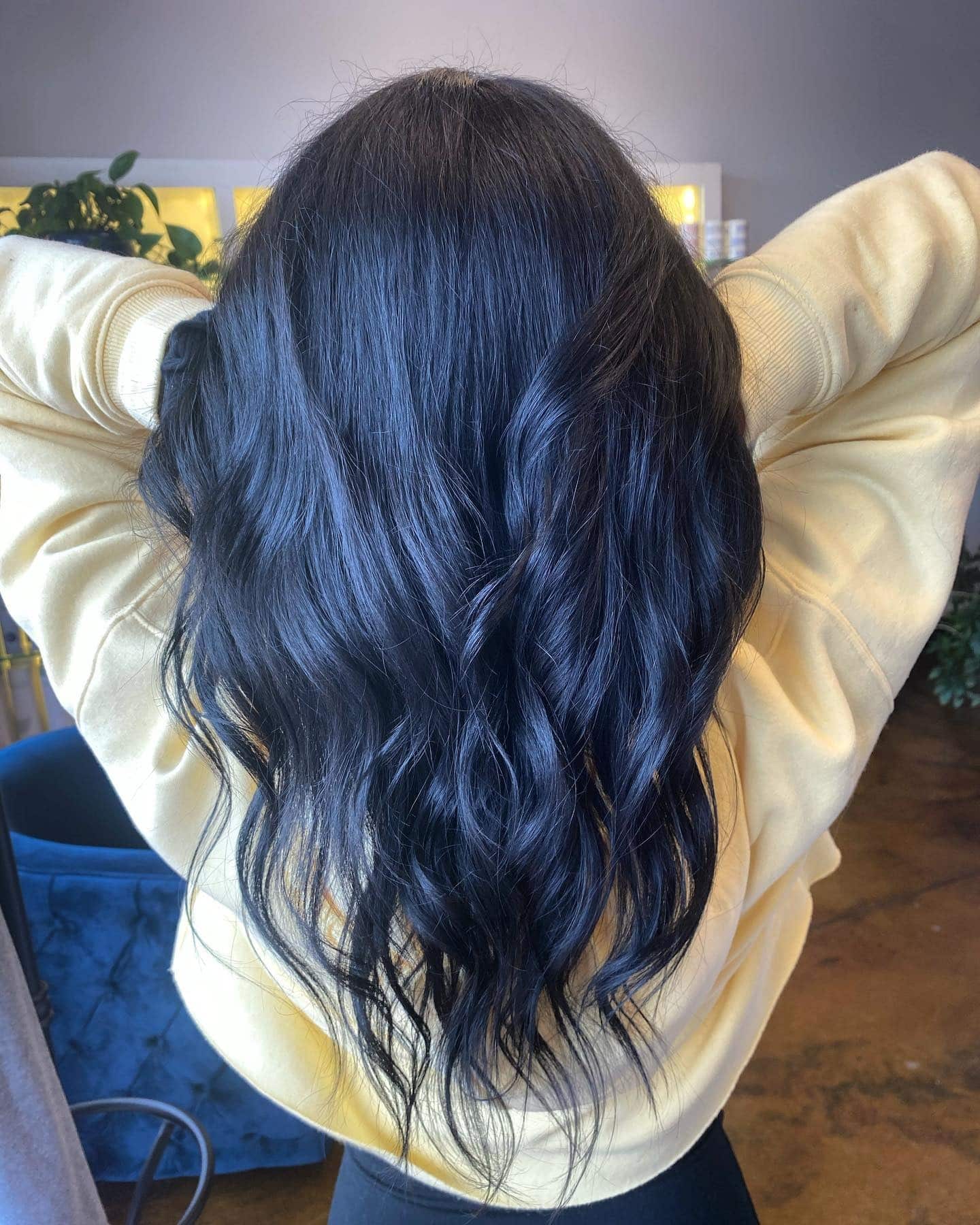 11. Loose Midnight Waves - Blue Black Hair Color