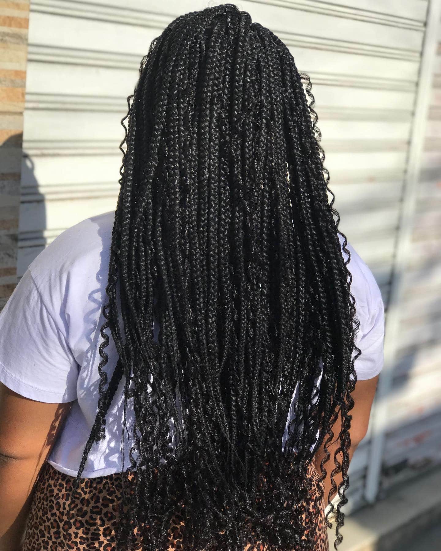9. Jumbo and Medium Mixed Box Braids with Loose Curls - Twist Braid Hairstyles