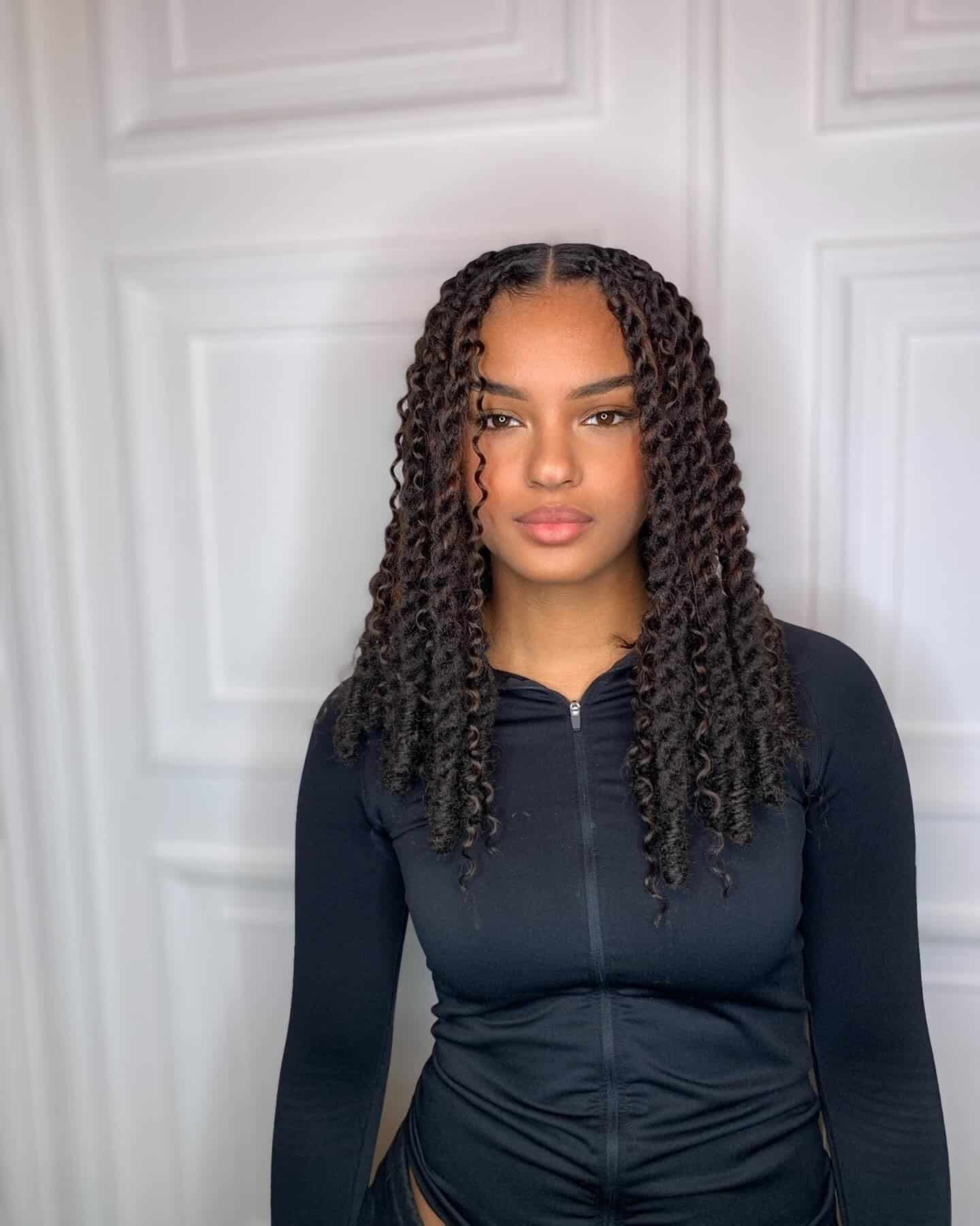 10. Shoulder-Length Marley Twists in Dark Brown - Twist Braid Hairstyles