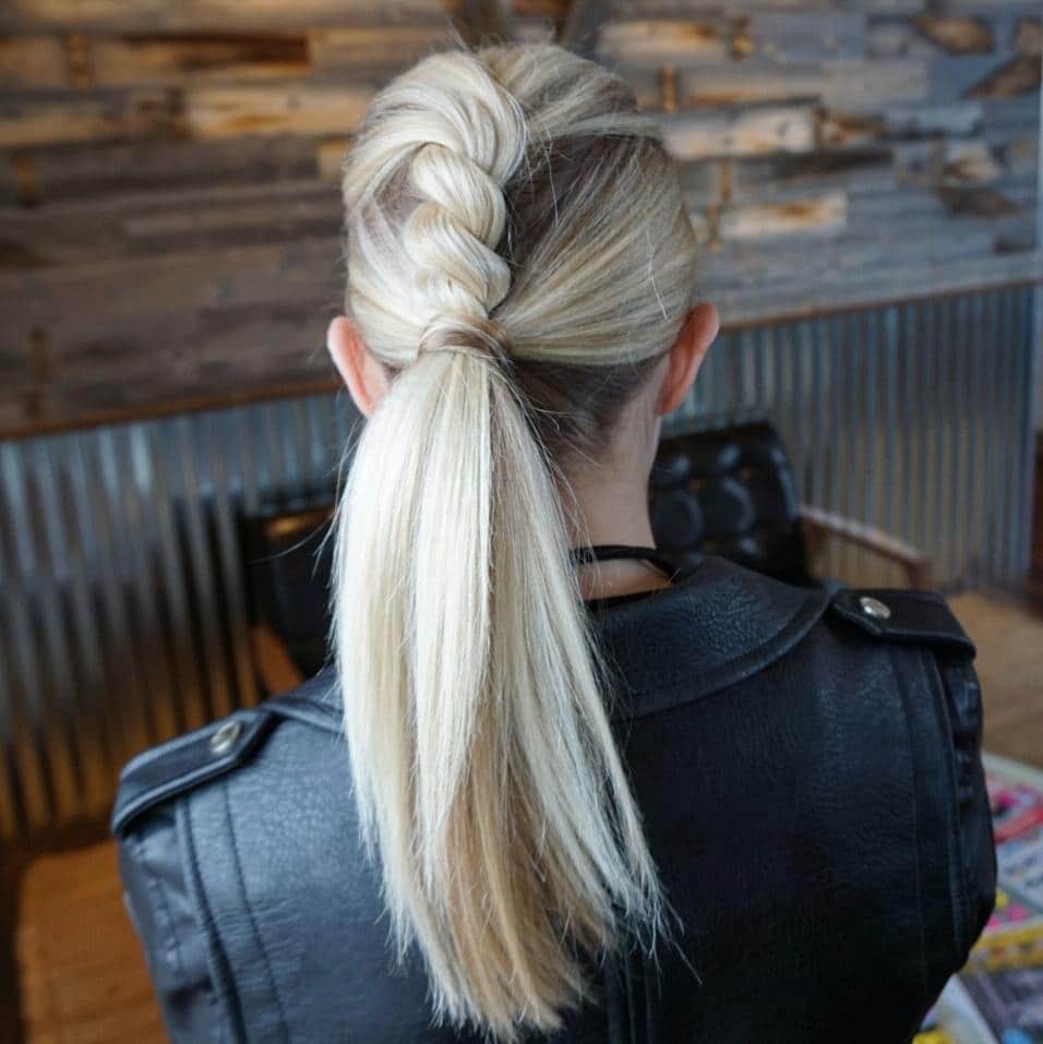 14. French Braid Ponytail in Platinum Blonde - Twist Braid Hairstyles