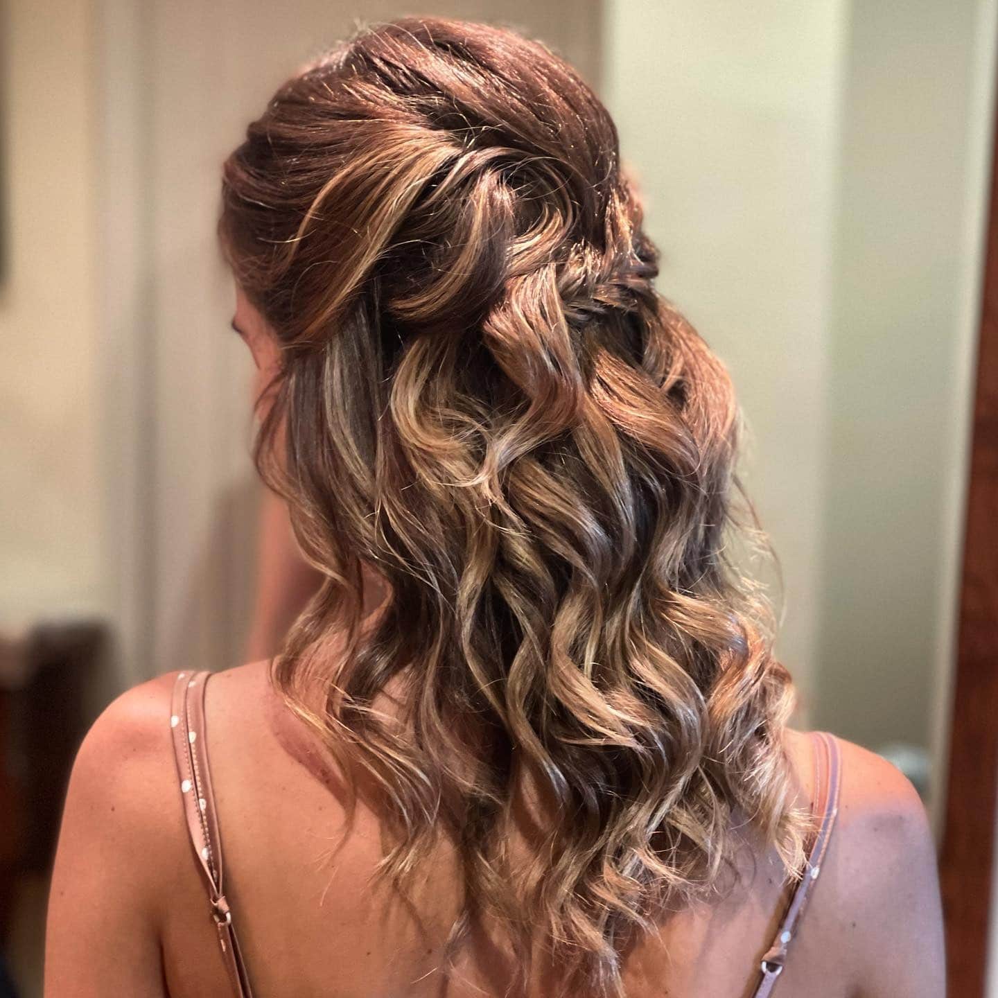 22. Half-Up Textured Twist in Golden Brown Balayage - Twist Braid Hairstyles