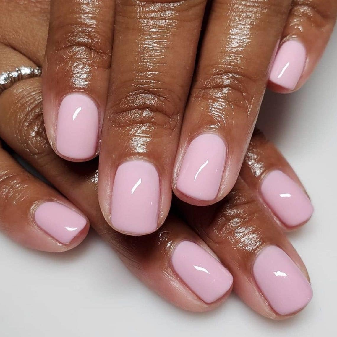 14. Soft Pink Short Nails - june nail ideas