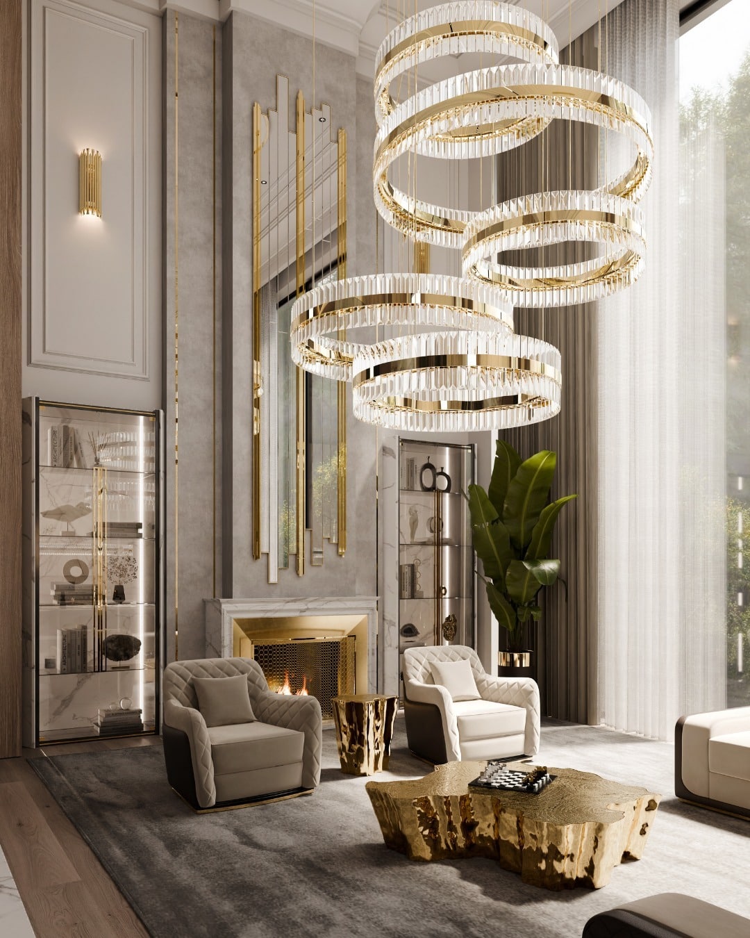 14. Gold and Gray Glamour - contemporary small living room ideas