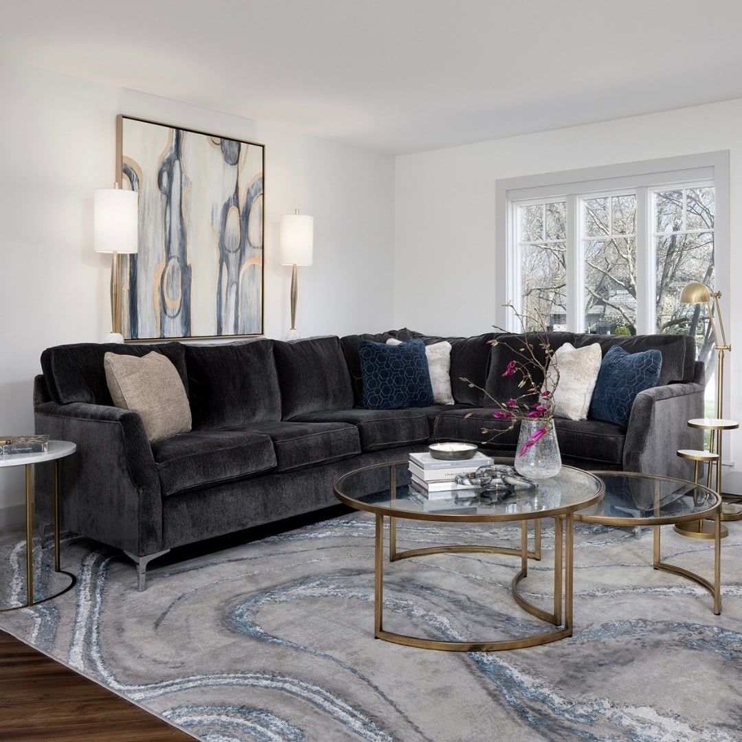 17. Deep Charcoal Comfort - contemporary small living room ideas