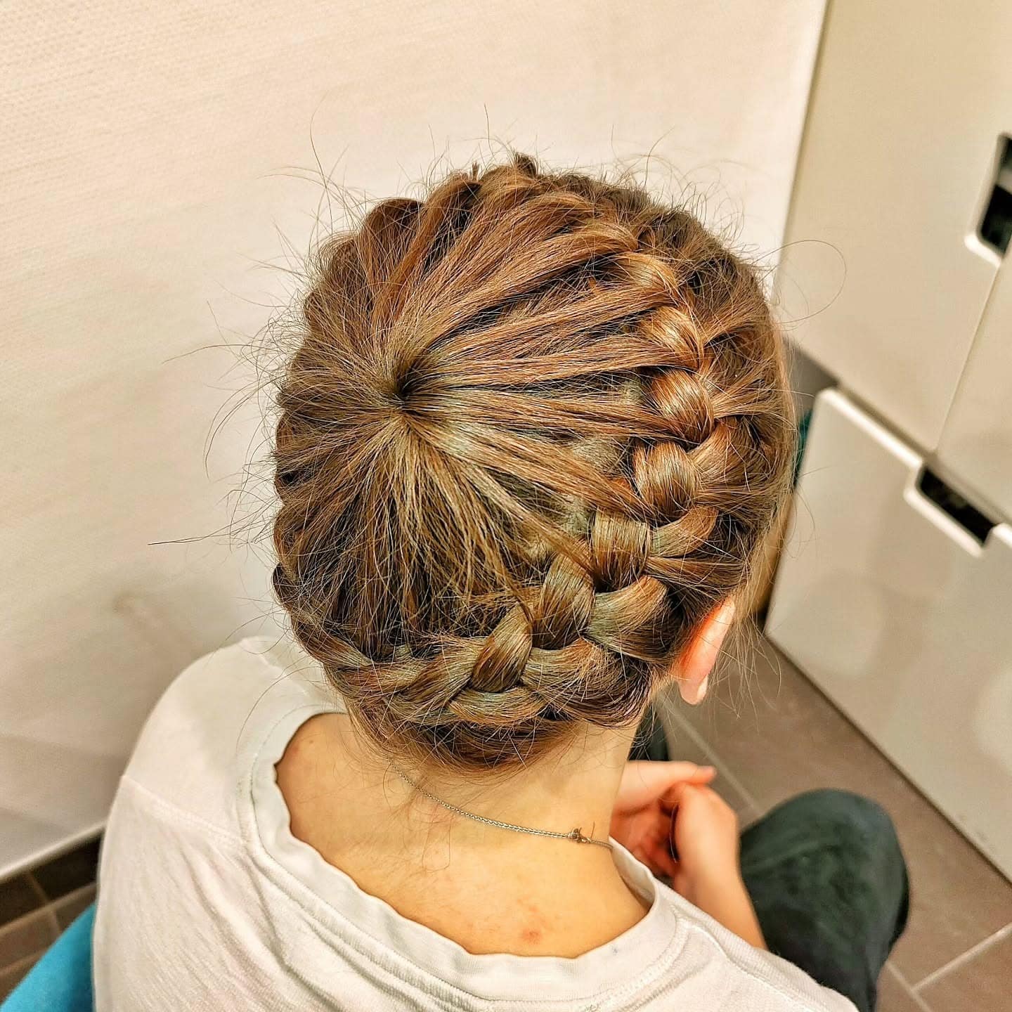 1. Braided Crown Bun on Honey Brown Hair - Cute Hairstyles