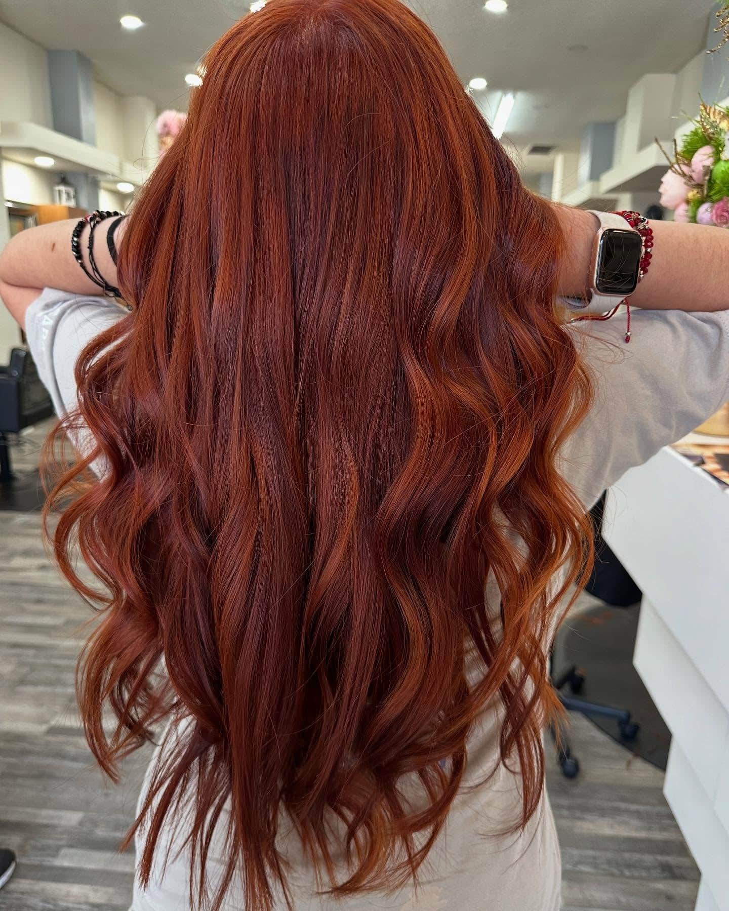 2. Flowing Copper Waves - Red Copper Hair Color