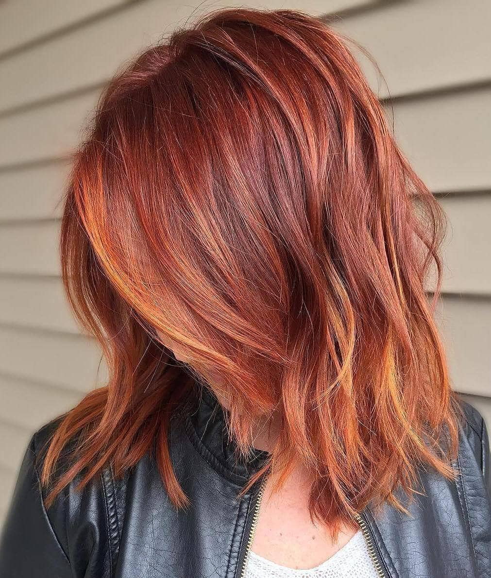 3. Textured Copper Bob - Red Copper Hair Color