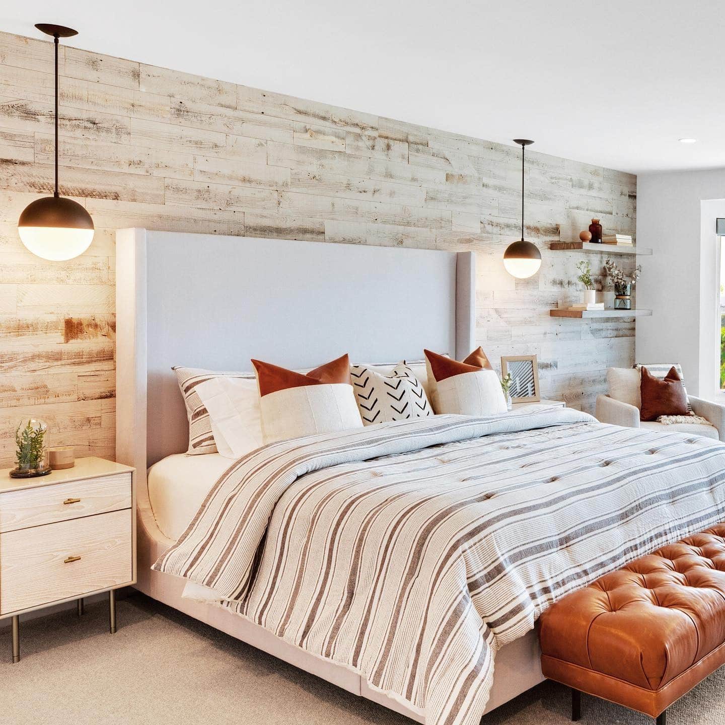 2. Modern Rustic Warmth with Natural Textures - large bedroom ideas