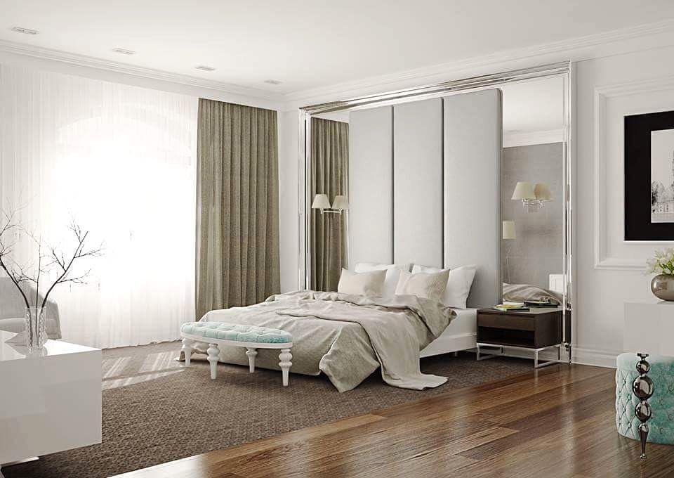 4. Refined Contemporary Neutral Palette - large bedroom ideas