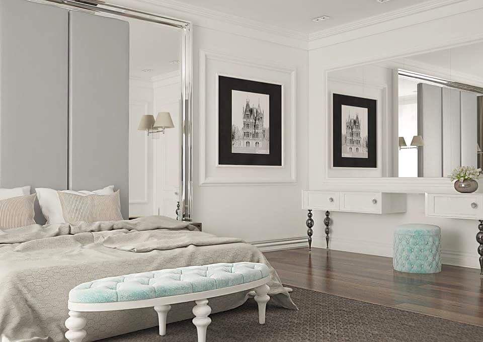 9. Crisp White with Mint Accents - large bedroom ideas