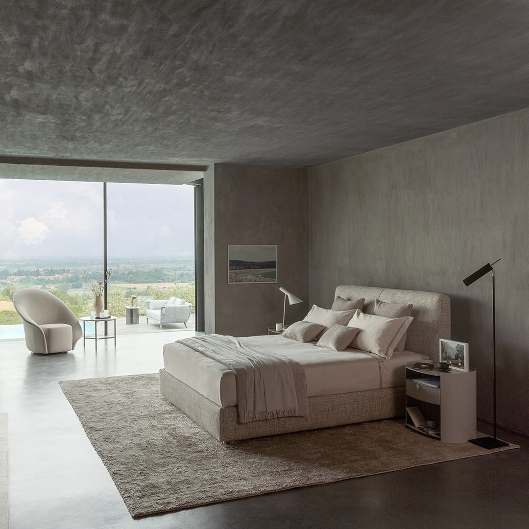 16. Contemporary Gray with Scenic Views - large bedroom ideas