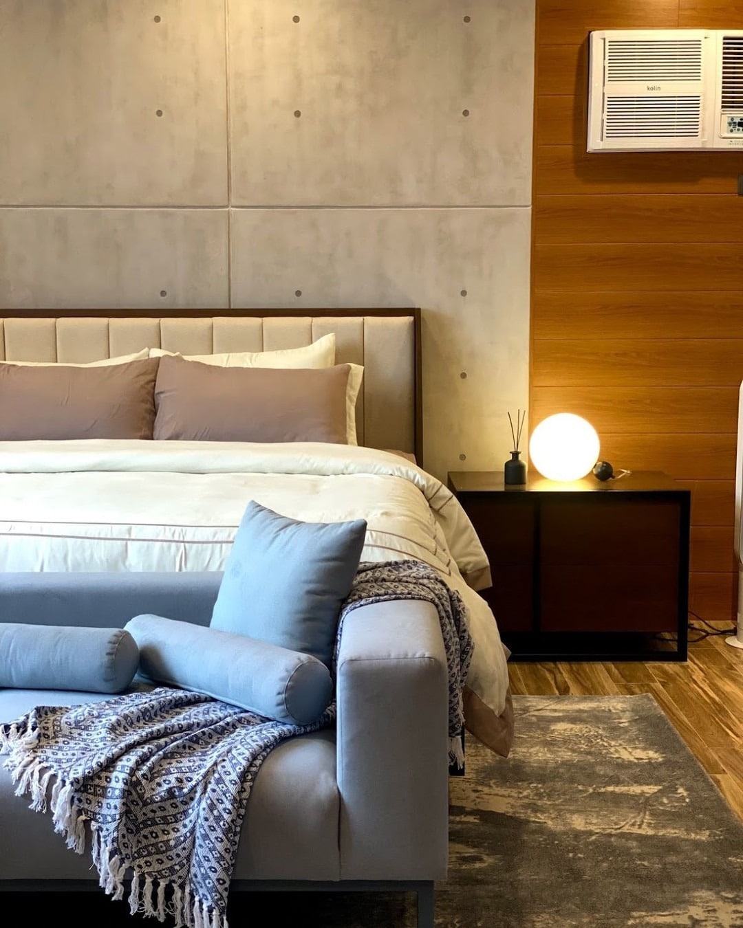 19. Industrial Edge with Soft Accents - large bedroom ideas