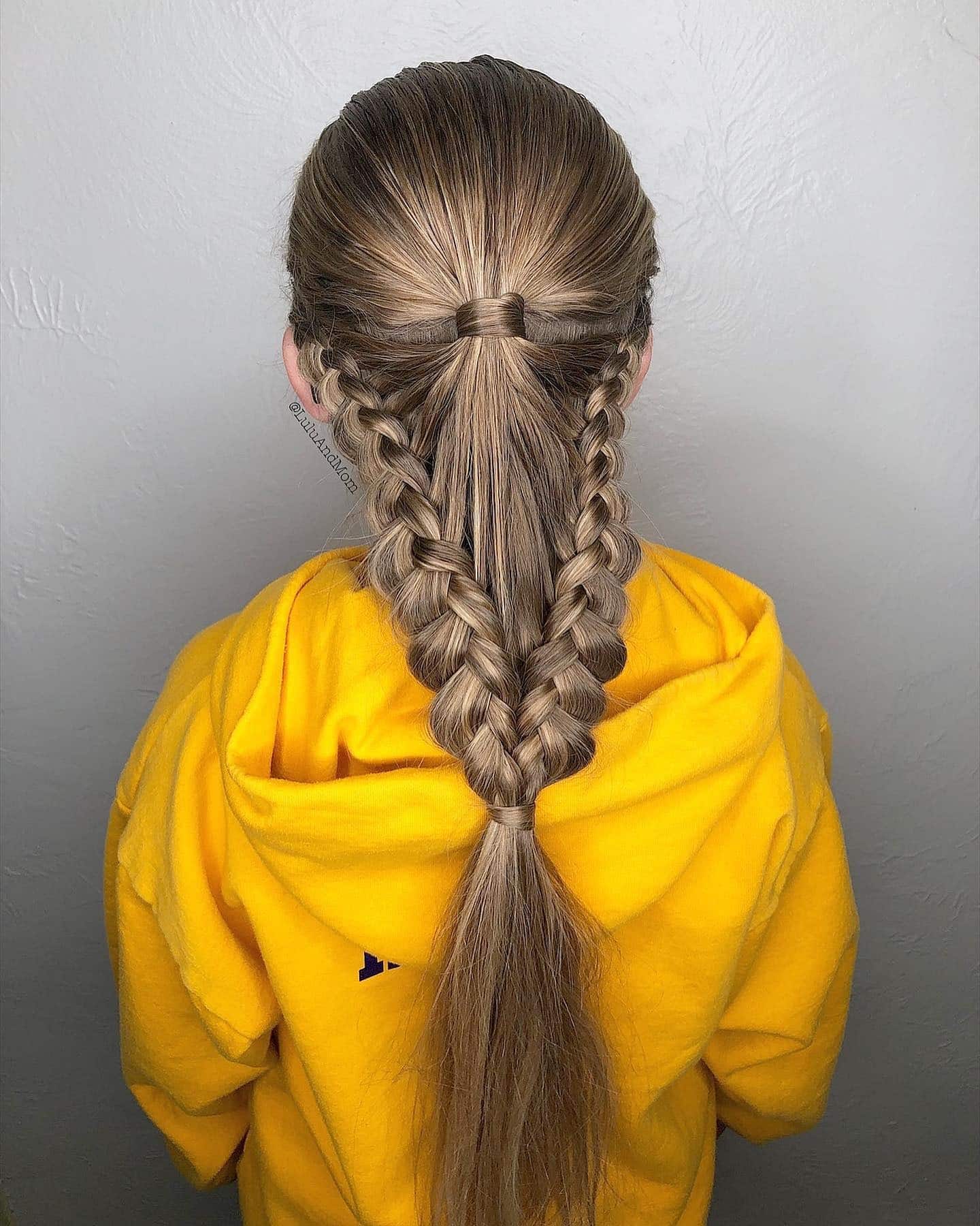 12. Triple Braid Merge on Honey Blonde Hair - Hairstyles For School