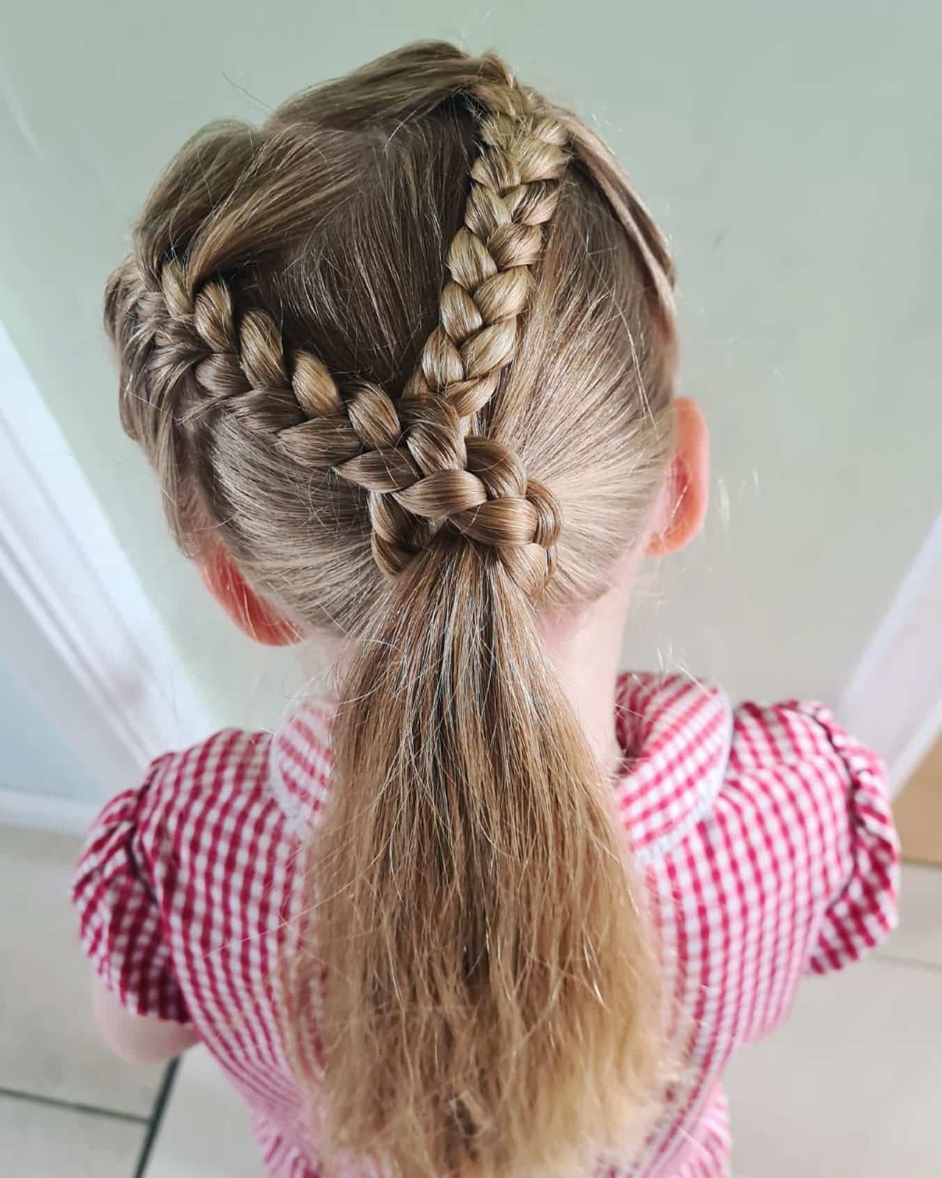 13. Heart-Shaped Braided Ponytail on Light Blonde Hair - Hairstyles For School