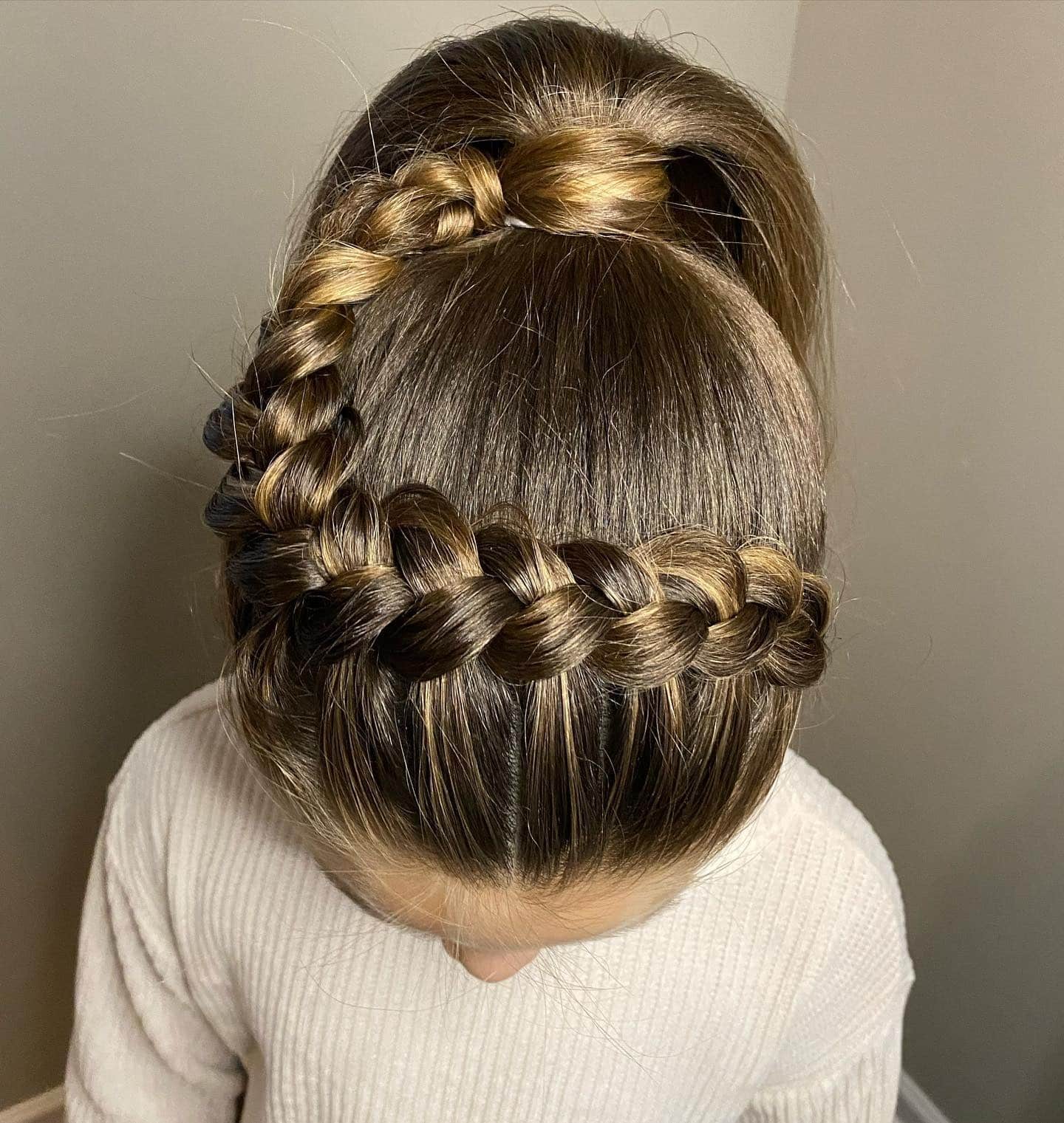 18. Crown Braid Ponytail on Chestnut Brown Hair - Hairstyles For School