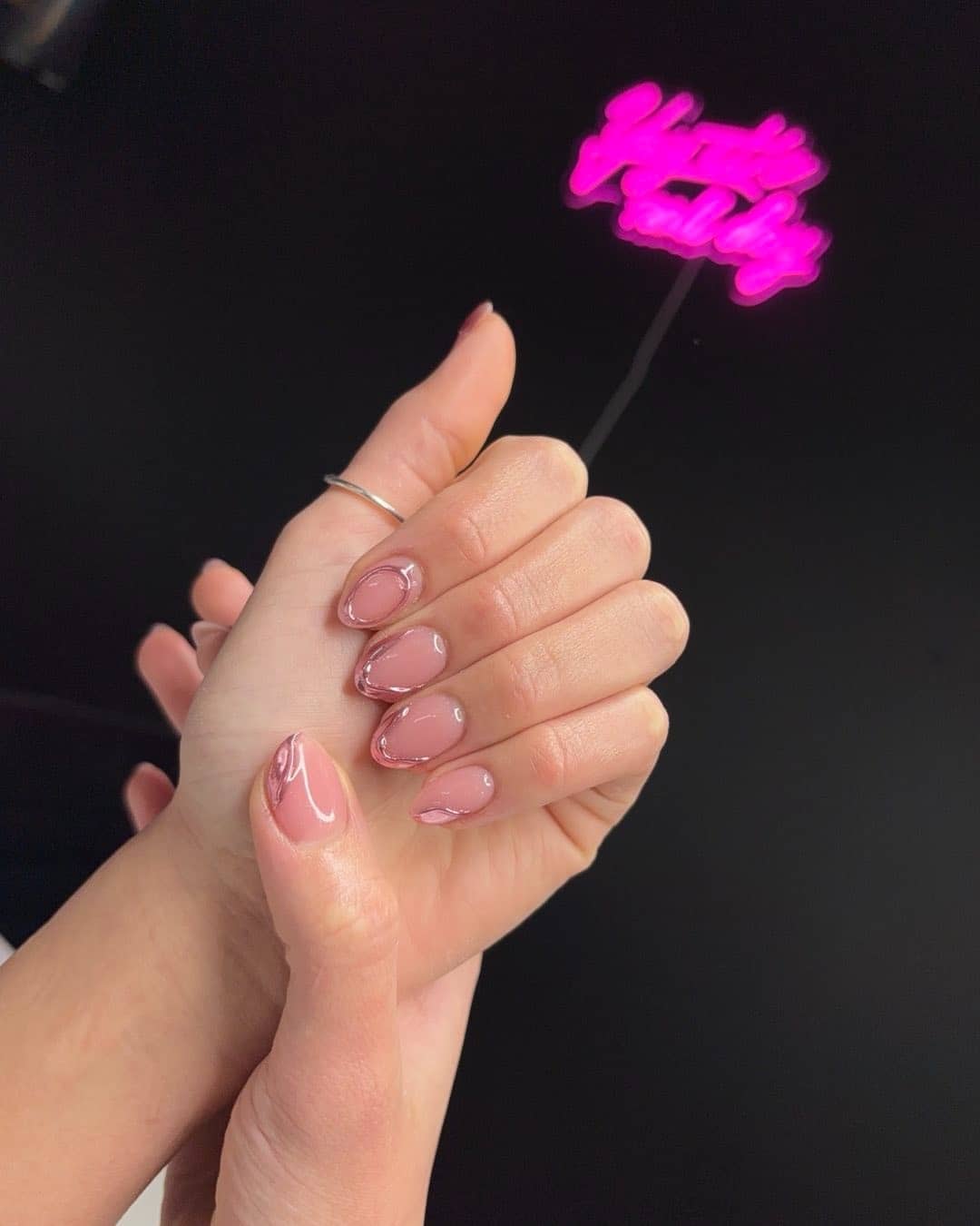 17. Glossy Mauve Overlay - overlay nail ideas