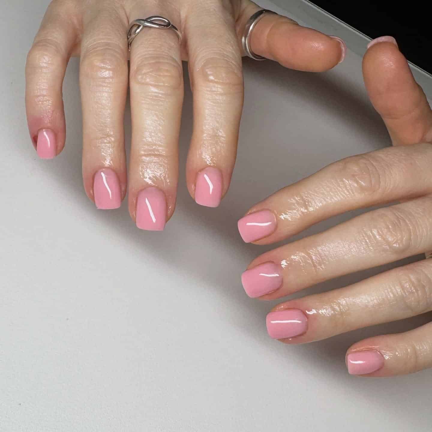 18. Candy Pink Overlay - overlay nail ideas