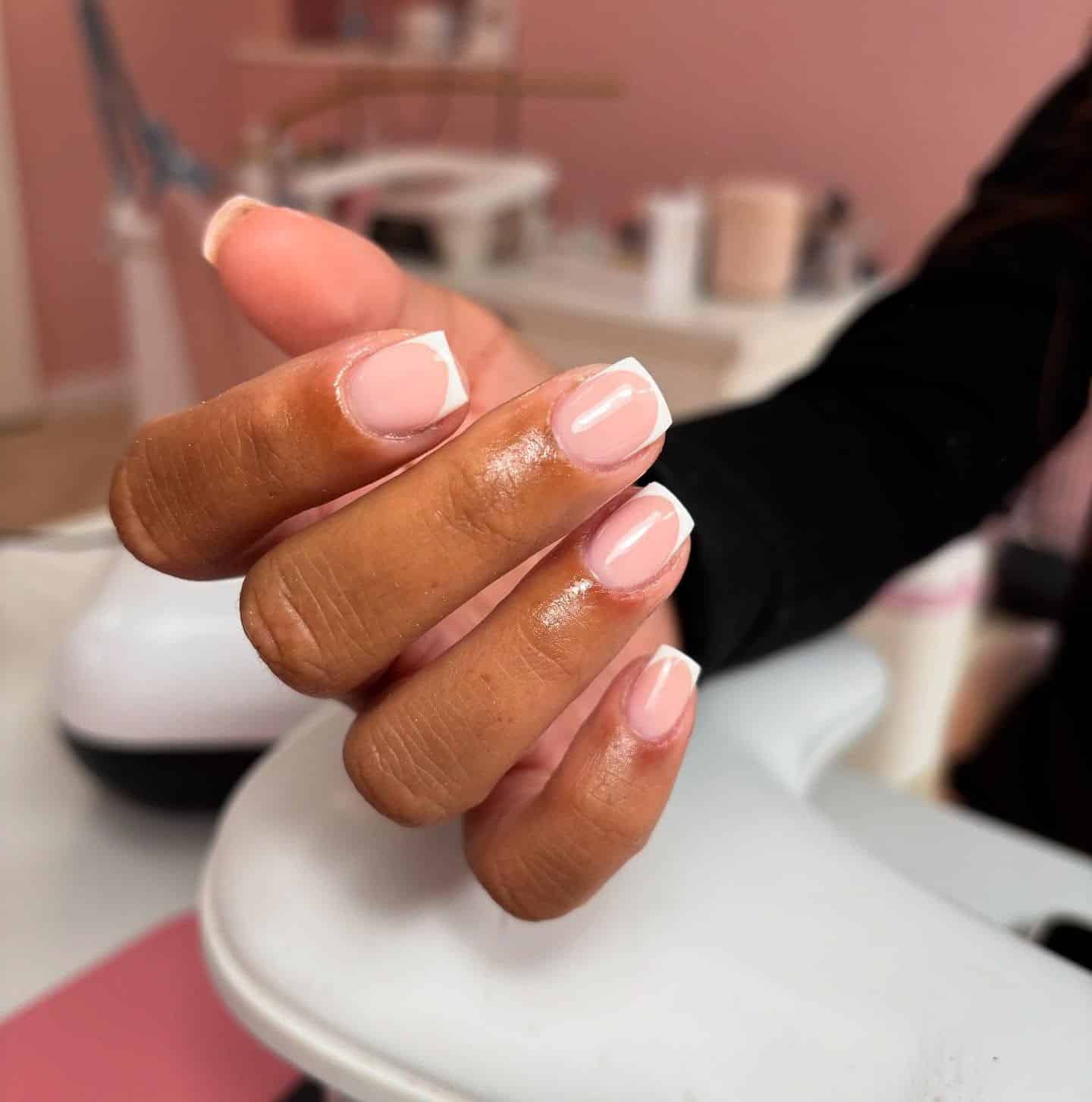 21. Square French Overlay - overlay nail ideas