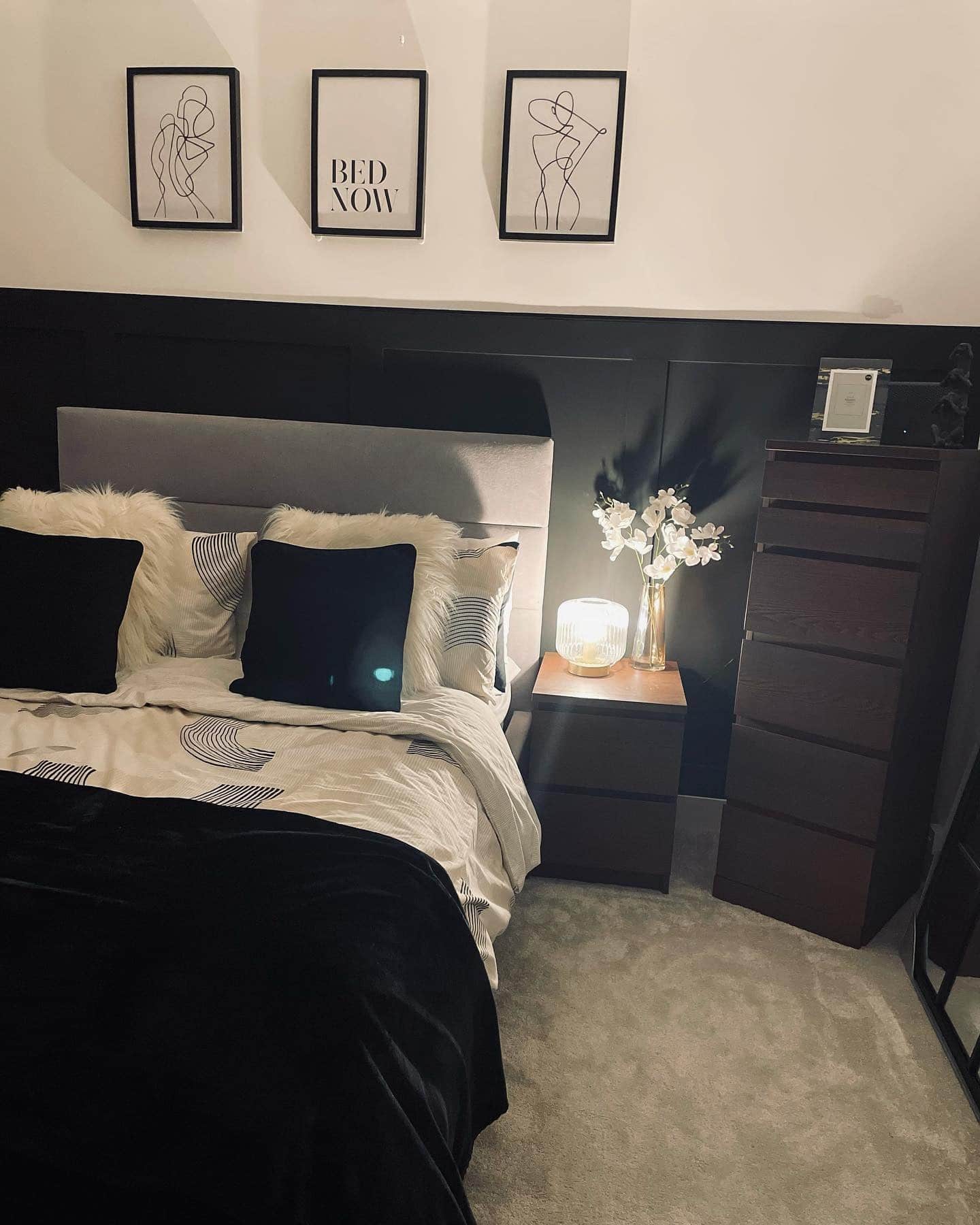 10. Minimal Modern with Artistic Touches - black and gold bedroom ideas