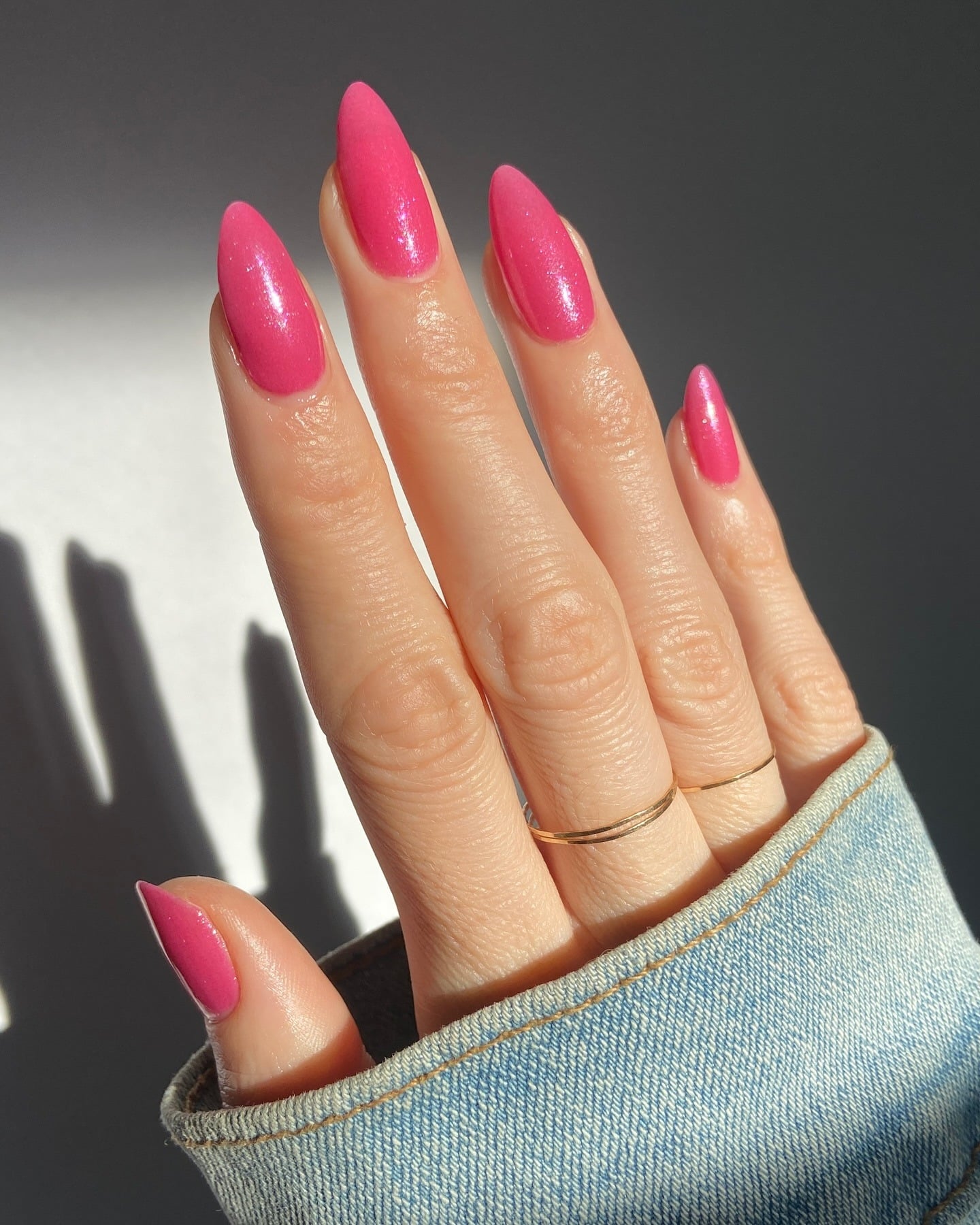 11. Bold Fuchsia Almond Nails - pink almond nail ideas