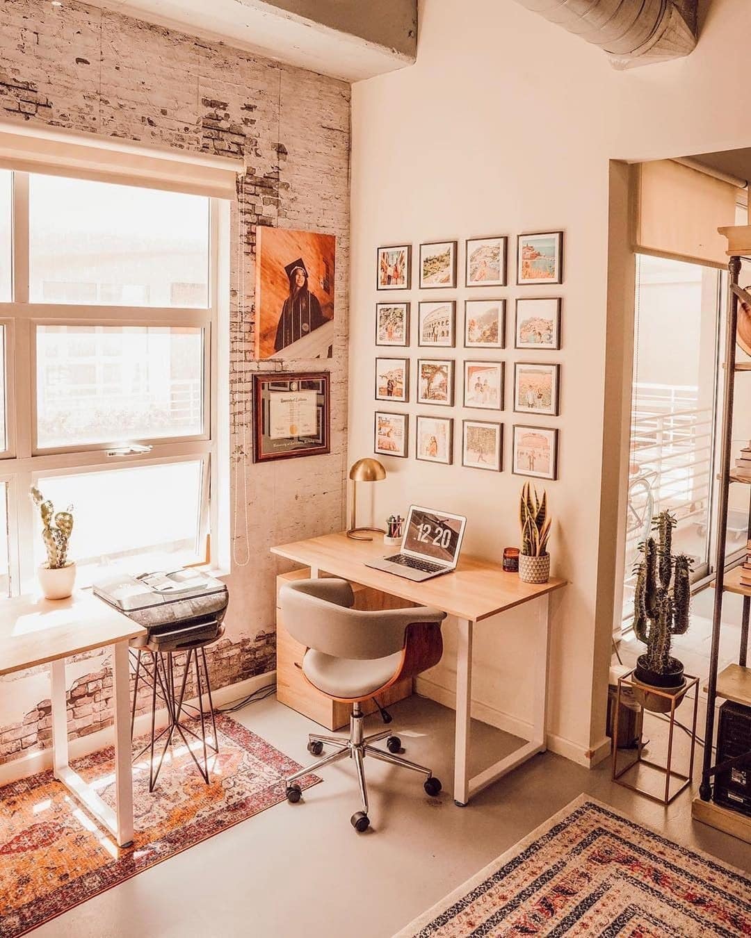 9. Light-Filled Rustic Loft Office - rustic home office ideas