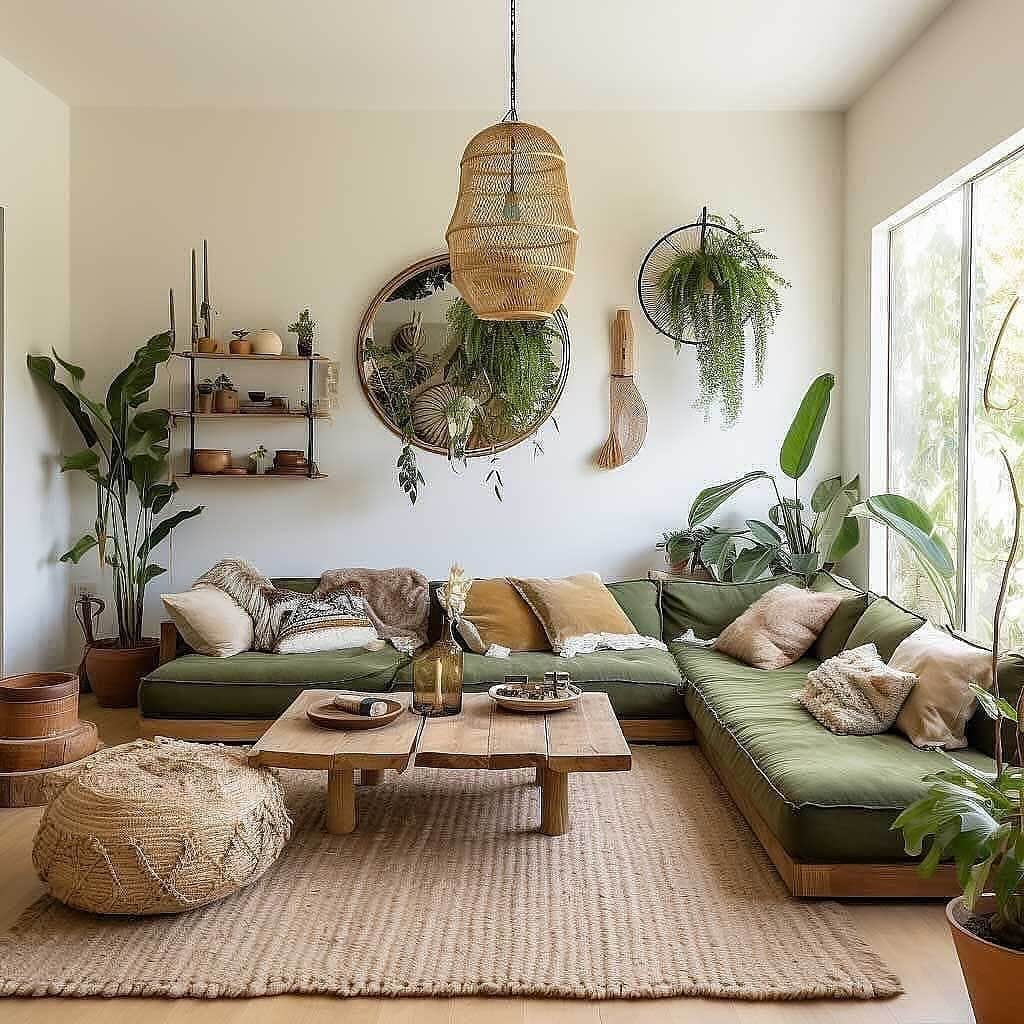 4. Earthy Botanical Retreat - living room decor ideas