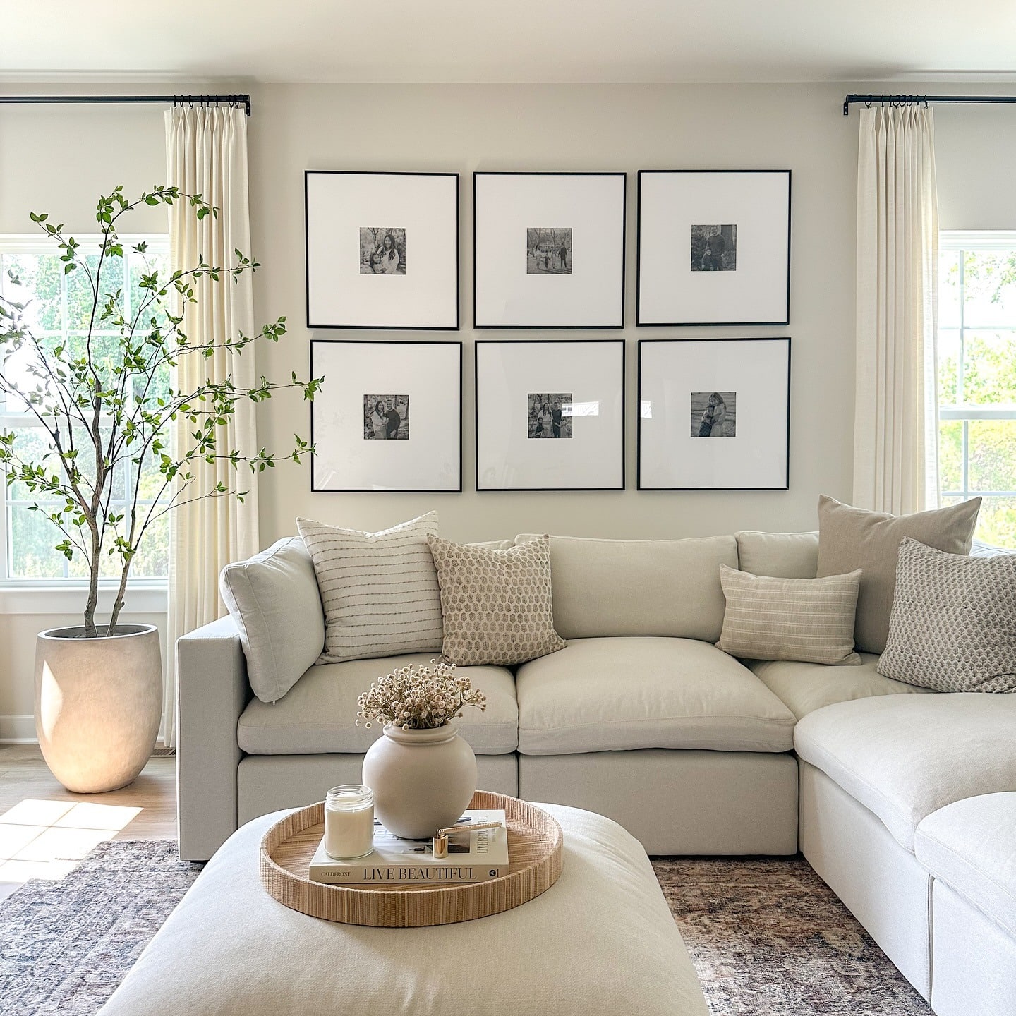 11. Framed Minimalism with Neutral Layers - living room decor ideas
