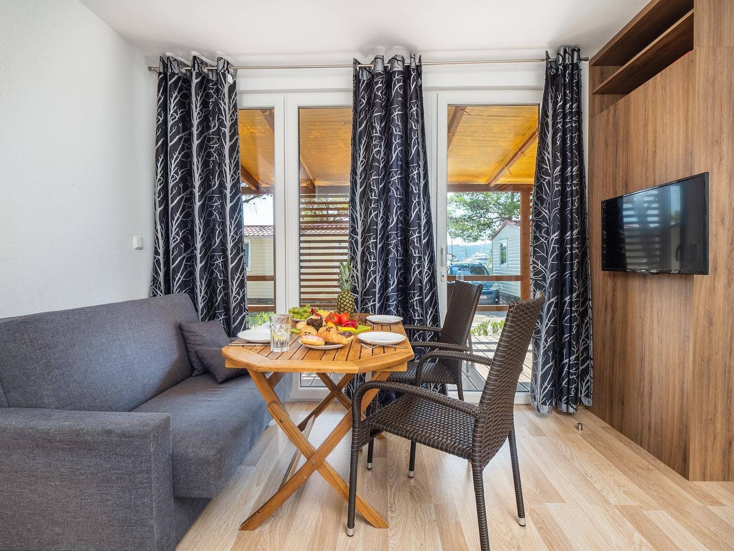 5. Compact Dining and Living Blend - mobile home living room ideas