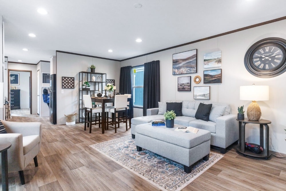 7. Transitional Elegance - mobile home living room ideas