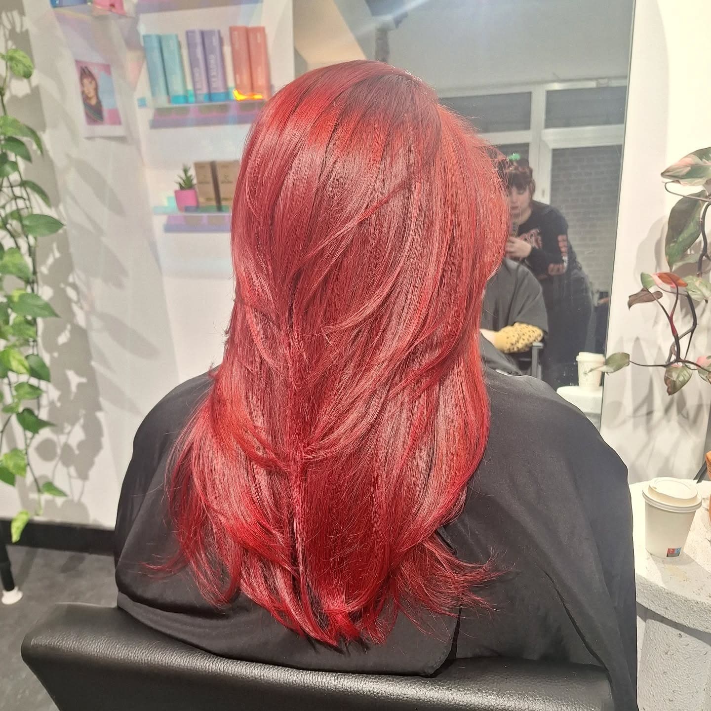 17. Cherry Red Blowout with Face Layers - Cherry Red Hair Color