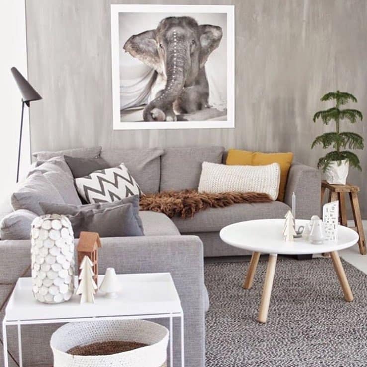 13. Textured Comfort with Natural Touches - grey floor living room ideas