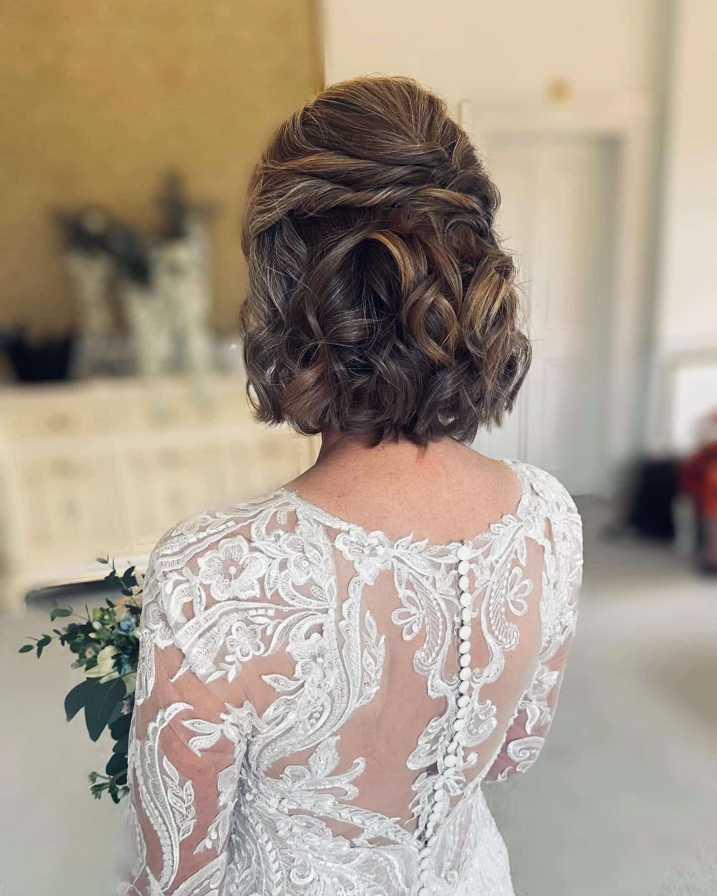 2. Romantic Textured Bob β Ash Brown Highlights - Bride Hairstyles