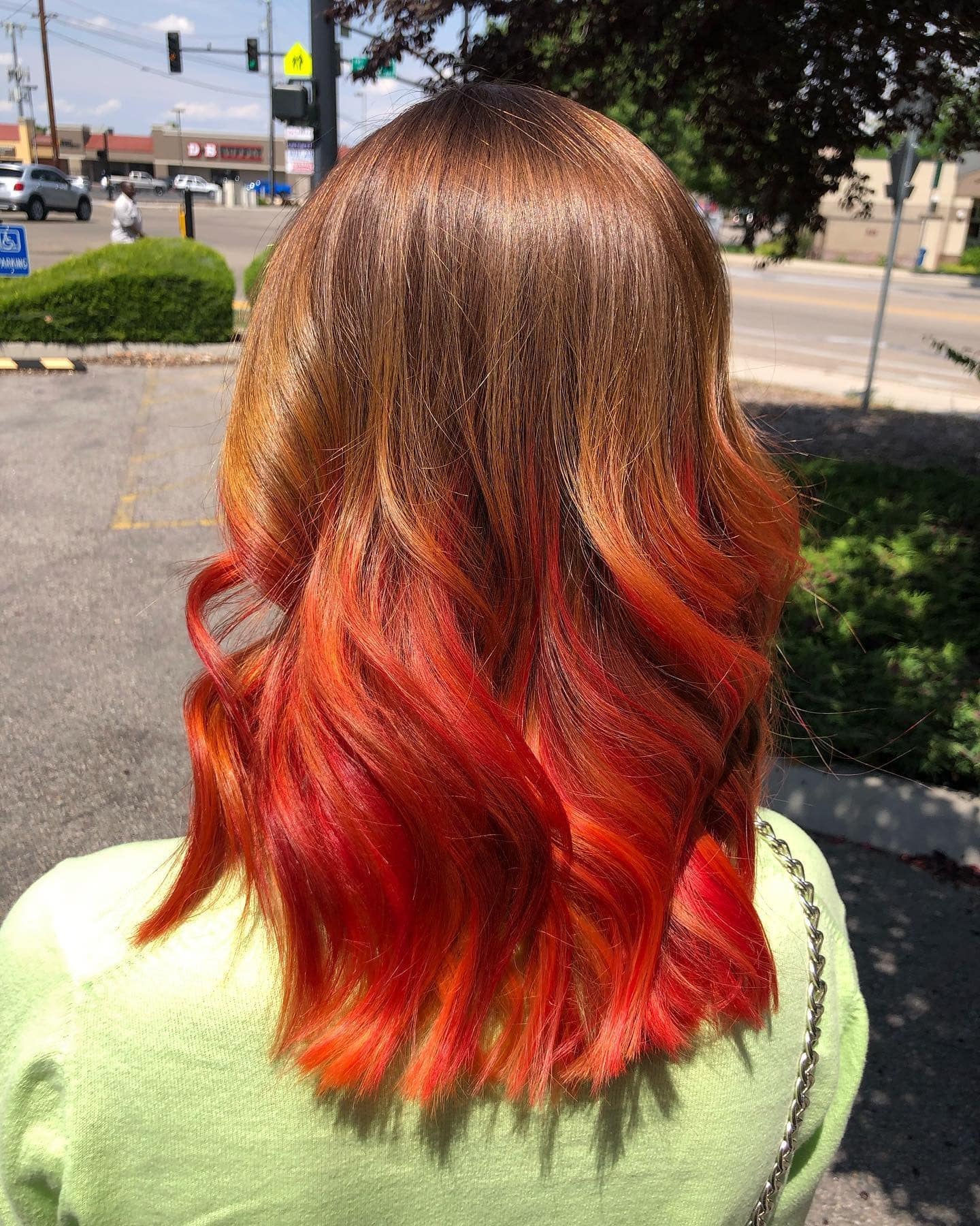 16. Copper Sunset Balayage - Red Orange Hair Color